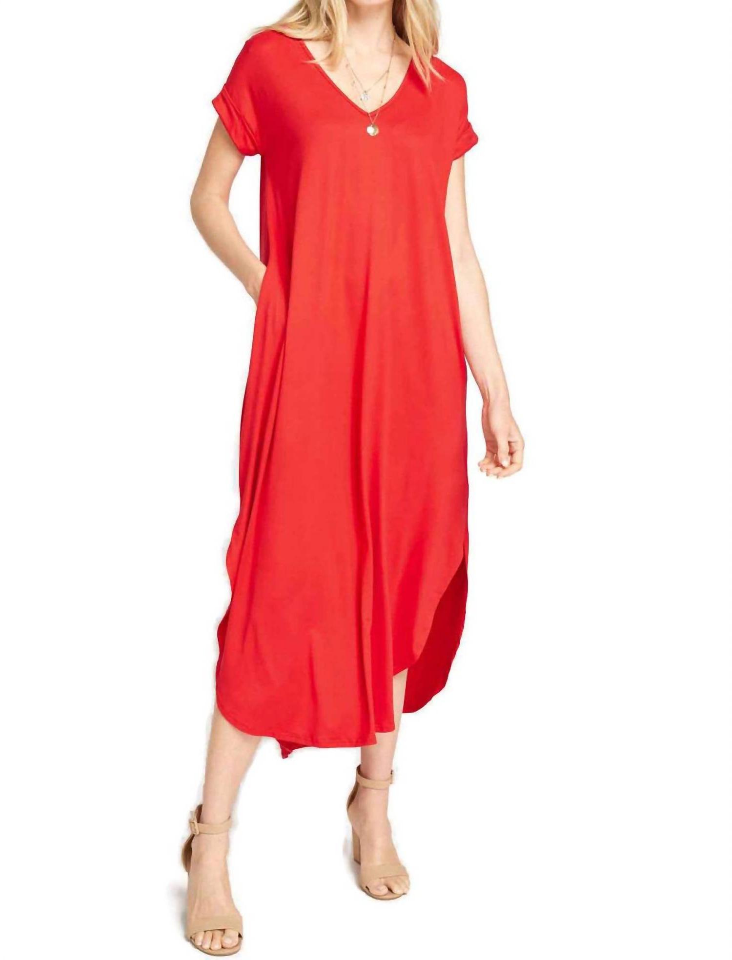 Entro - Everyday Pocket Maxi Dress, Tangerine - XL / Tangerine