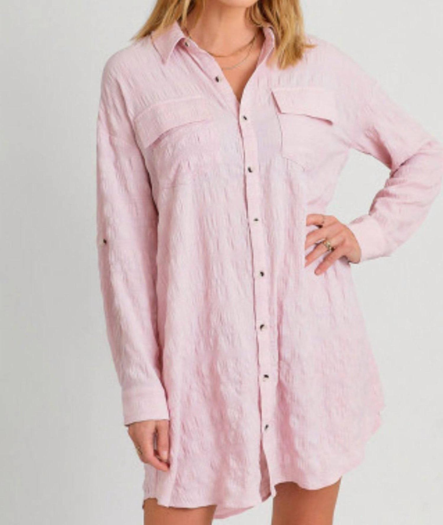 Mystree textured shirt dress Rose - Picture 2 of 13