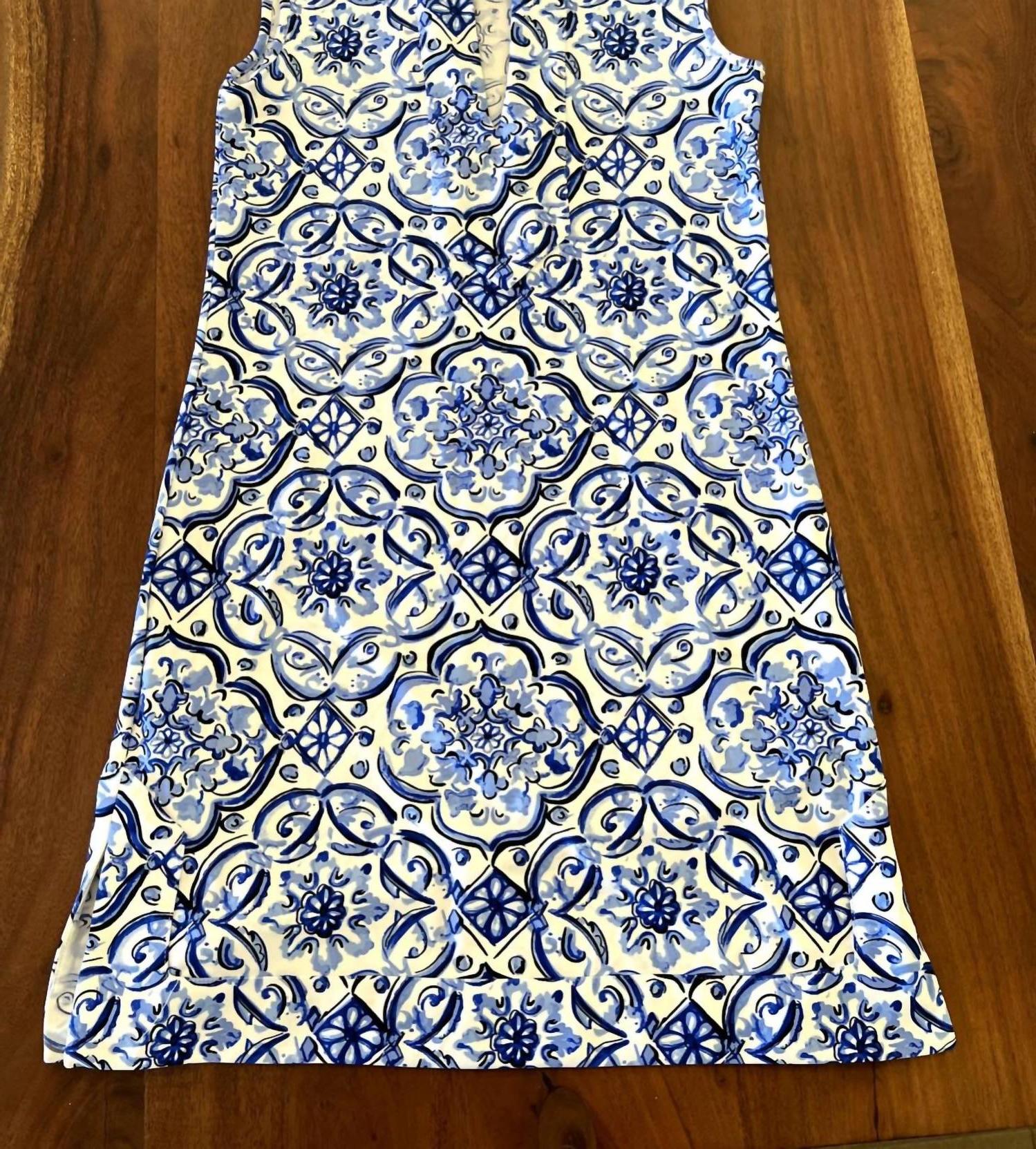 Jude Connally women's kristen dress Painted Tile Cobalt - Picture 2 of 7