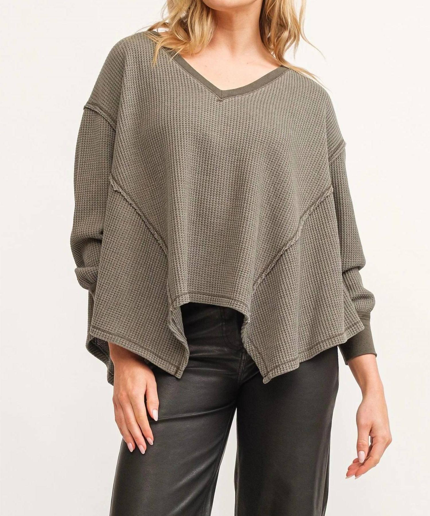 Dear John Denim mira oversized top Dark Olive - Picture 2 of 11