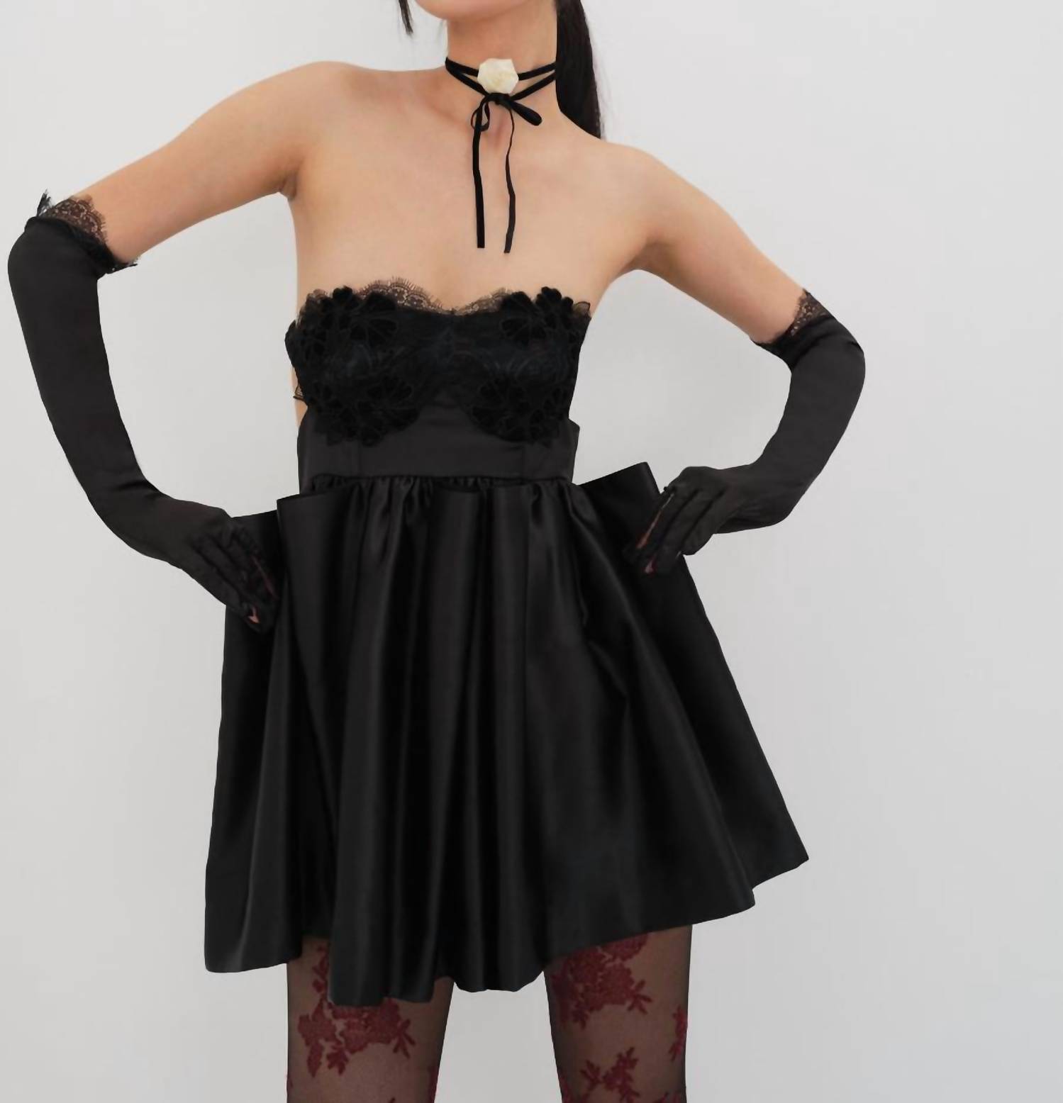 For Love & Lemons Virginia Mini Dress Black