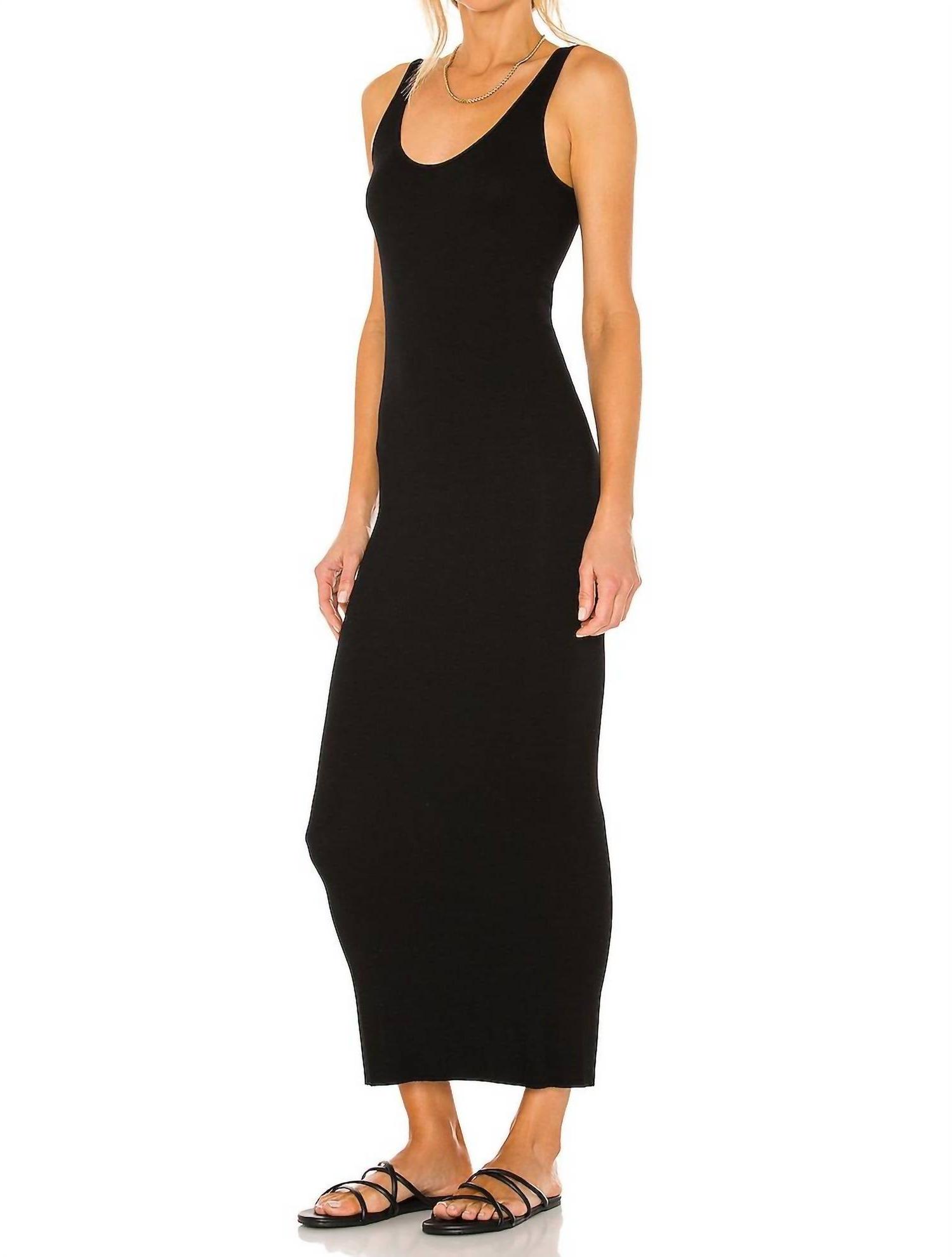 Enza Costa Silk Knit Maxi Tank Dress Black - Picture 3 of 9