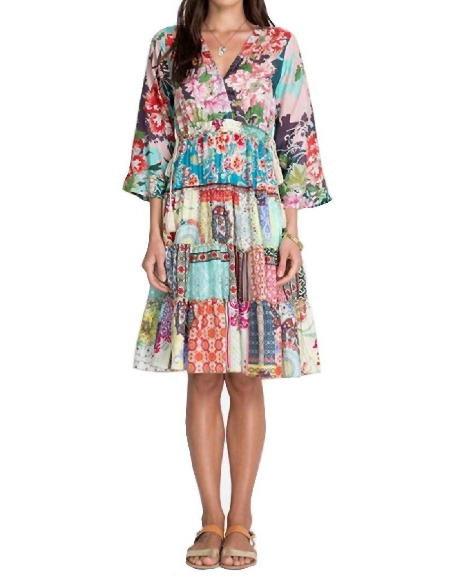 Pre-owned Johnny Was Gigi Dress In Multi In Pattern
