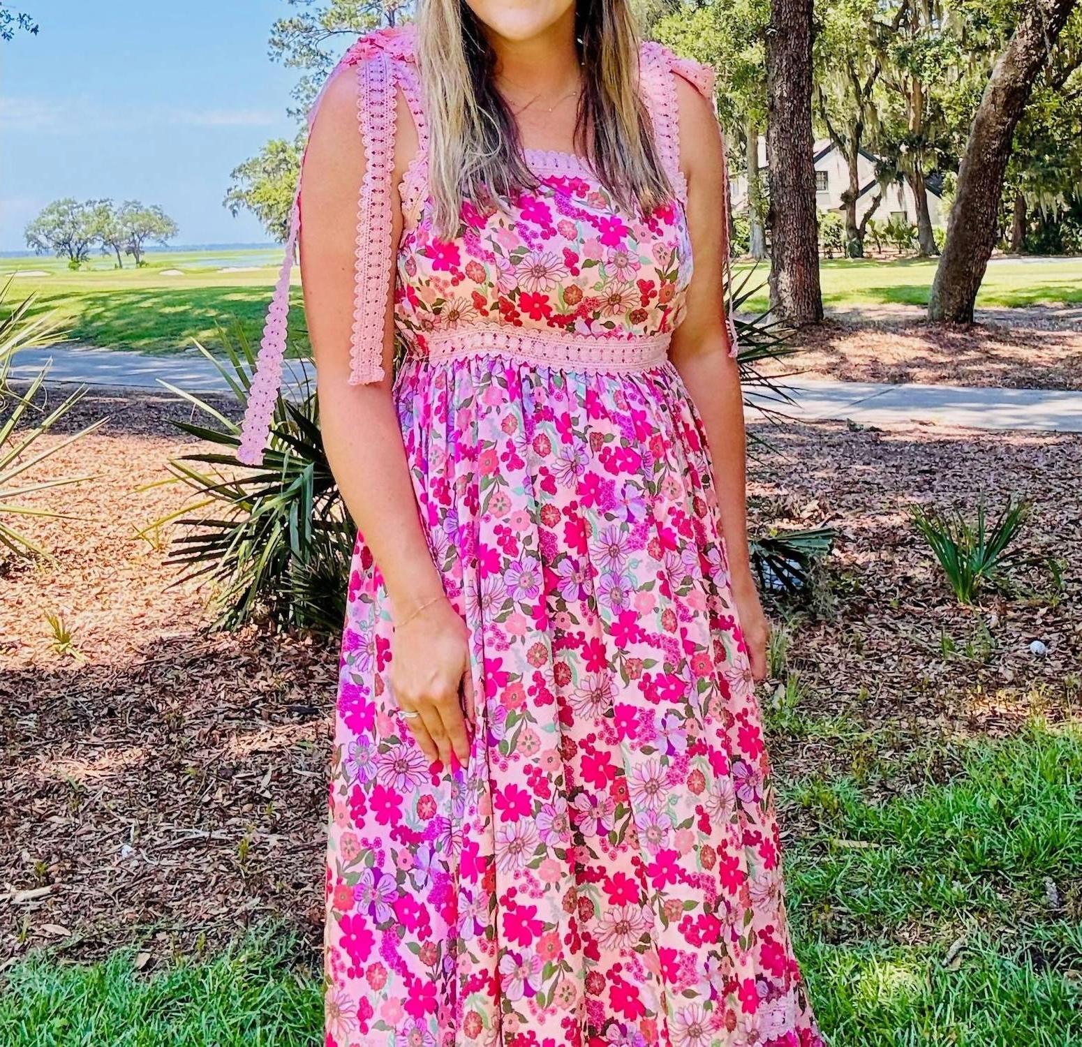 So Me May Floral Maxi Dress Pink - Picture 3 of 7
