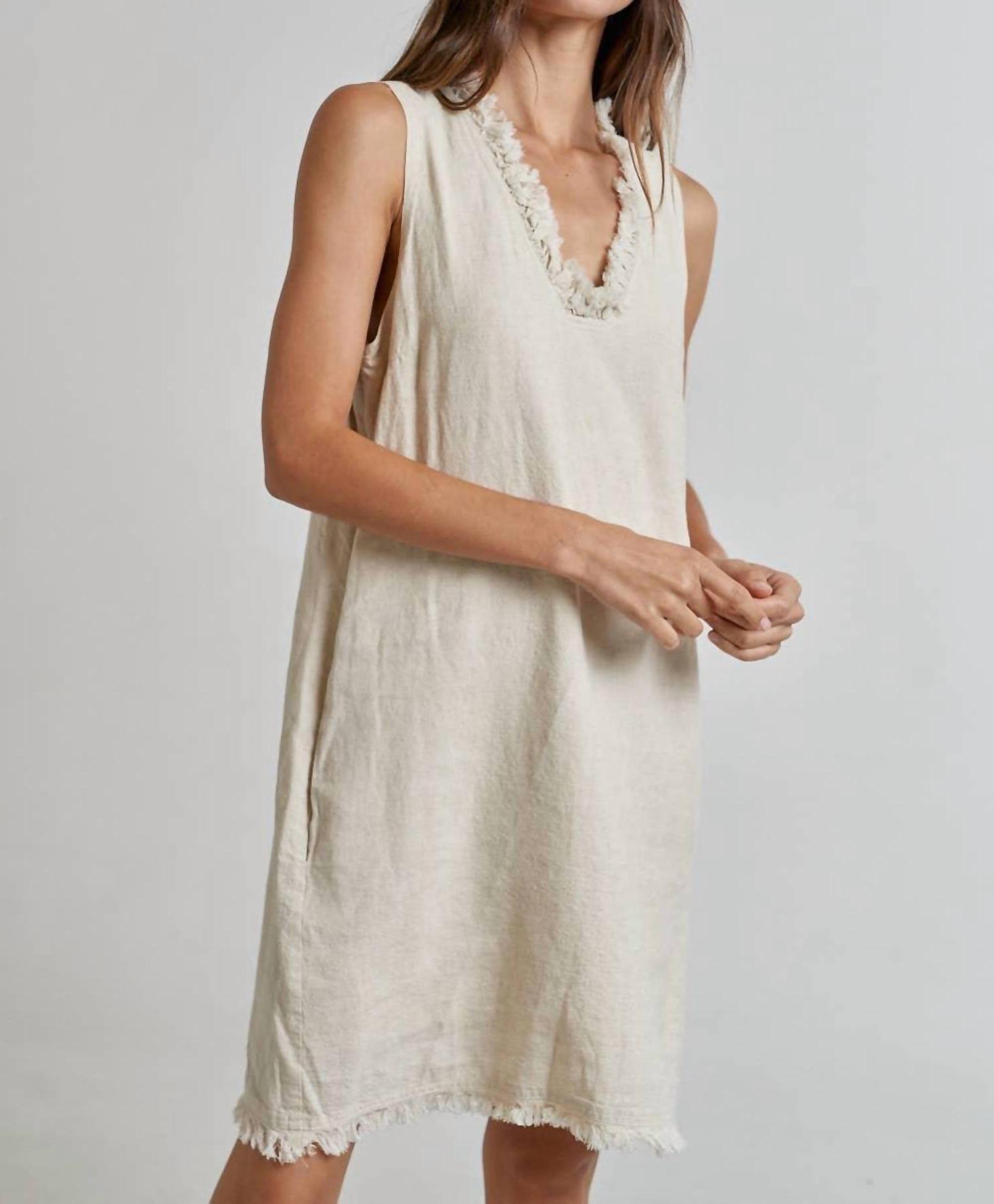 Lalavon Elsa Linen Dress Oatmeal - Picture 6 of 16