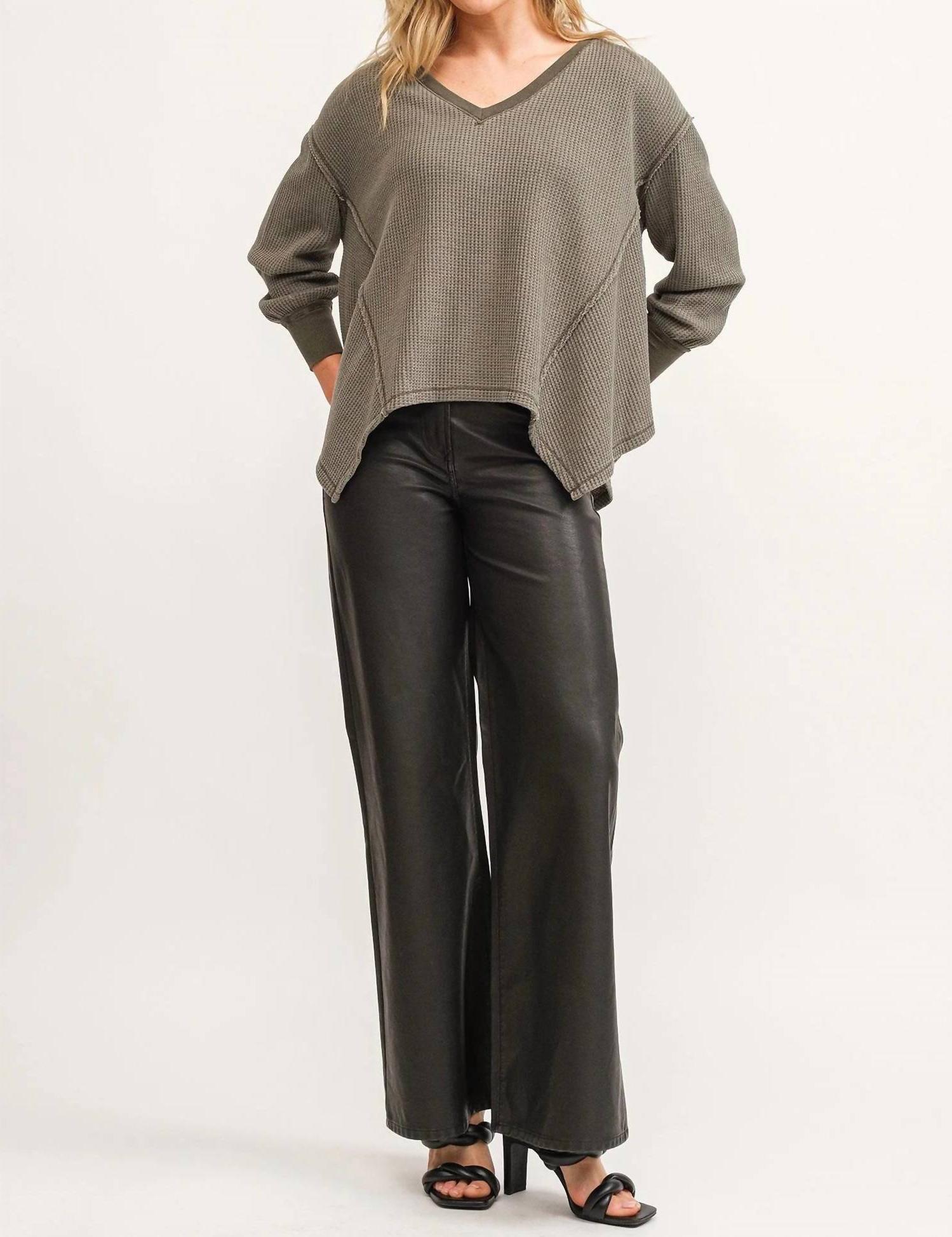 Dear John Denim mira oversized top Dark Olive - Picture 3 of 11