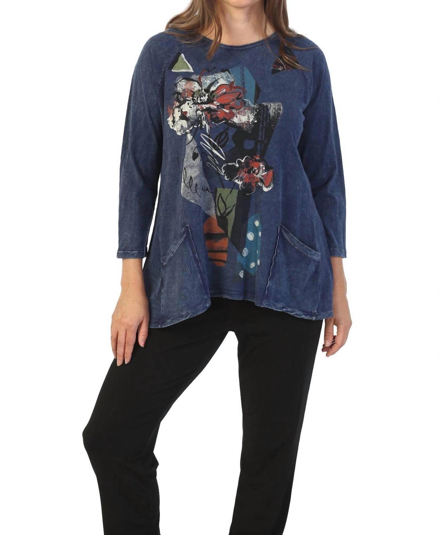 Jess & Jane Melissa Mineral Washed Patch Pocket Cotton Top Denim - Bild 2 von 6