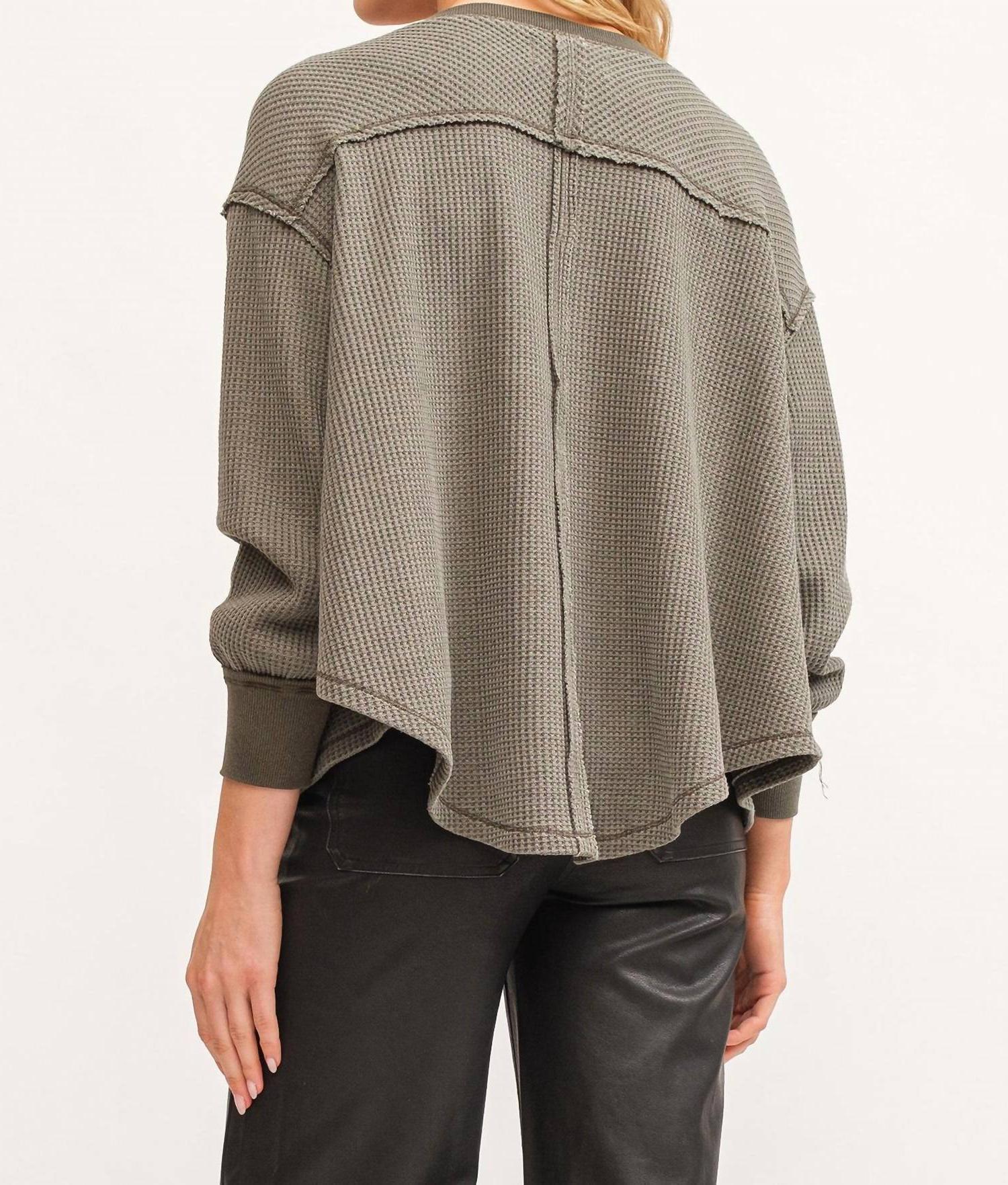 Dear John Denim mira oversized top Dark Olive - Picture 5 of 11