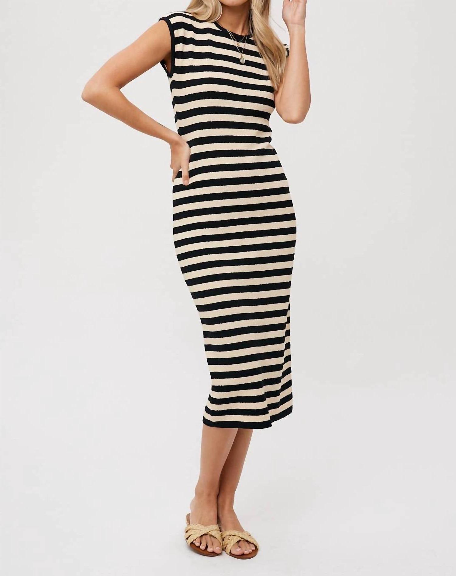 Bluivy Striped Midi Dress Black - Picture 2 of 11