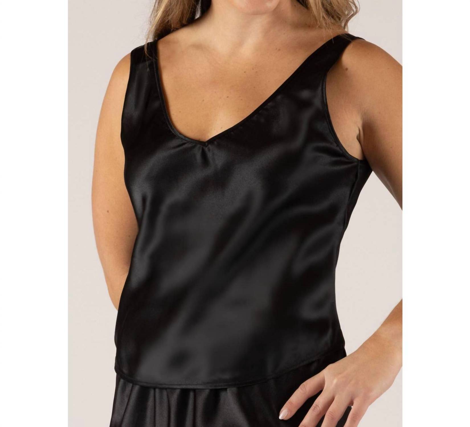 Shadowline Lingerie Satin Essentials Wide Strap Camisole Black