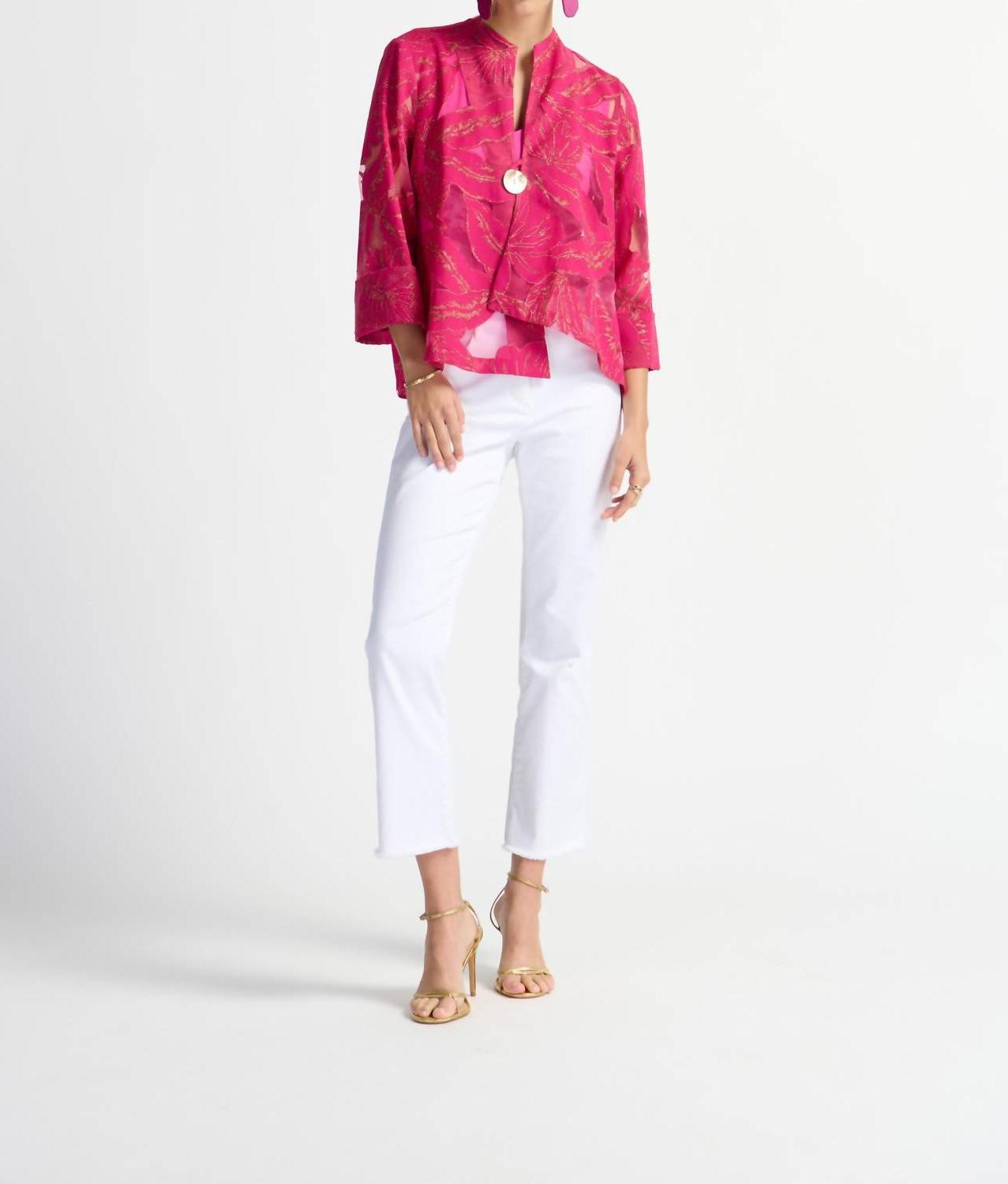 Joseph Ribkoff Tropical Swing Jacket Pink/gold - Picture 2 of 9