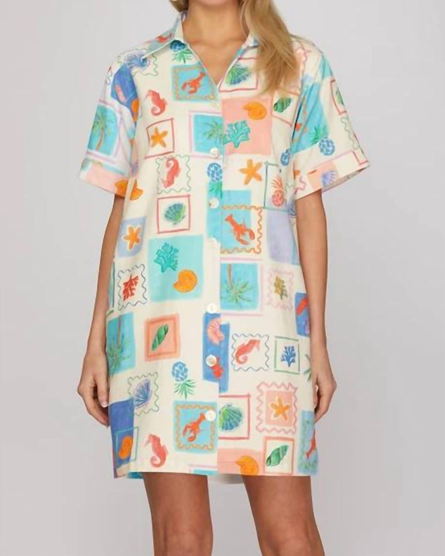 She + Sky By The Sea Polo Mini Dress Multi