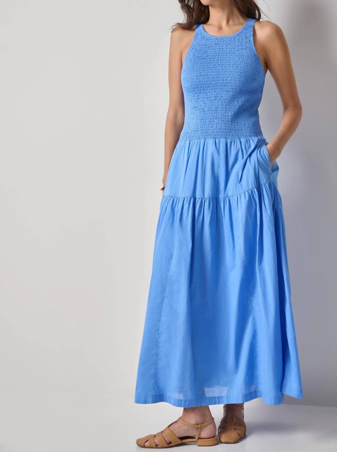 Lilla P Smocked Bodice Maxi Dress Ultramarine