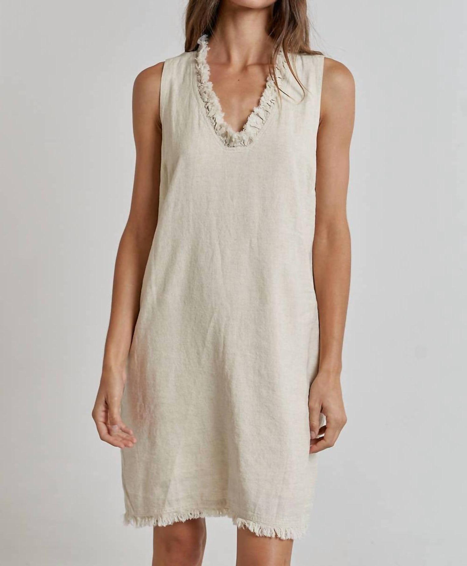 Lalavon Elsa Linen Dress Oatmeal - Picture 2 of 16