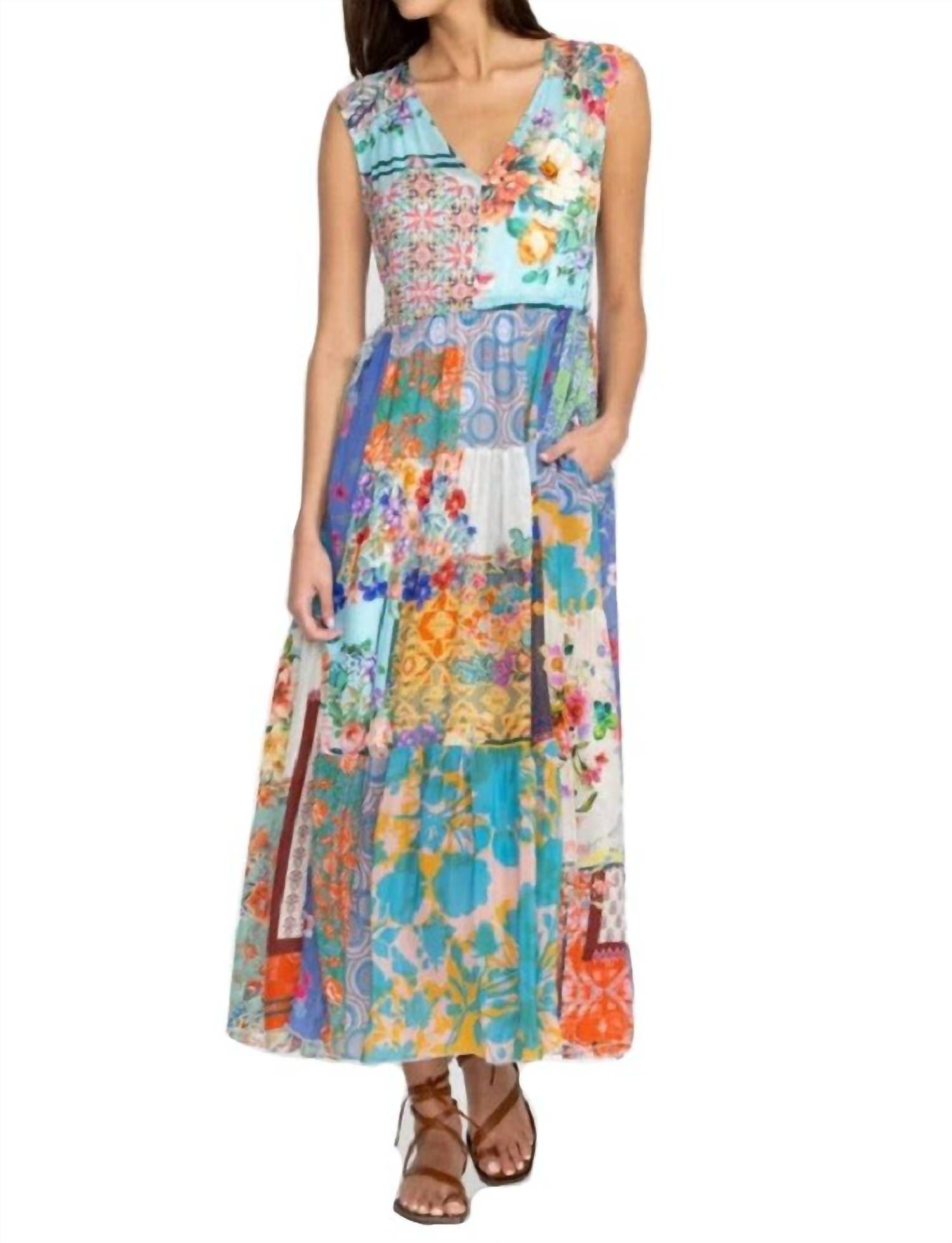 Pre-owned Johnny Was Cherika Natania Dress In Multi In Pattern