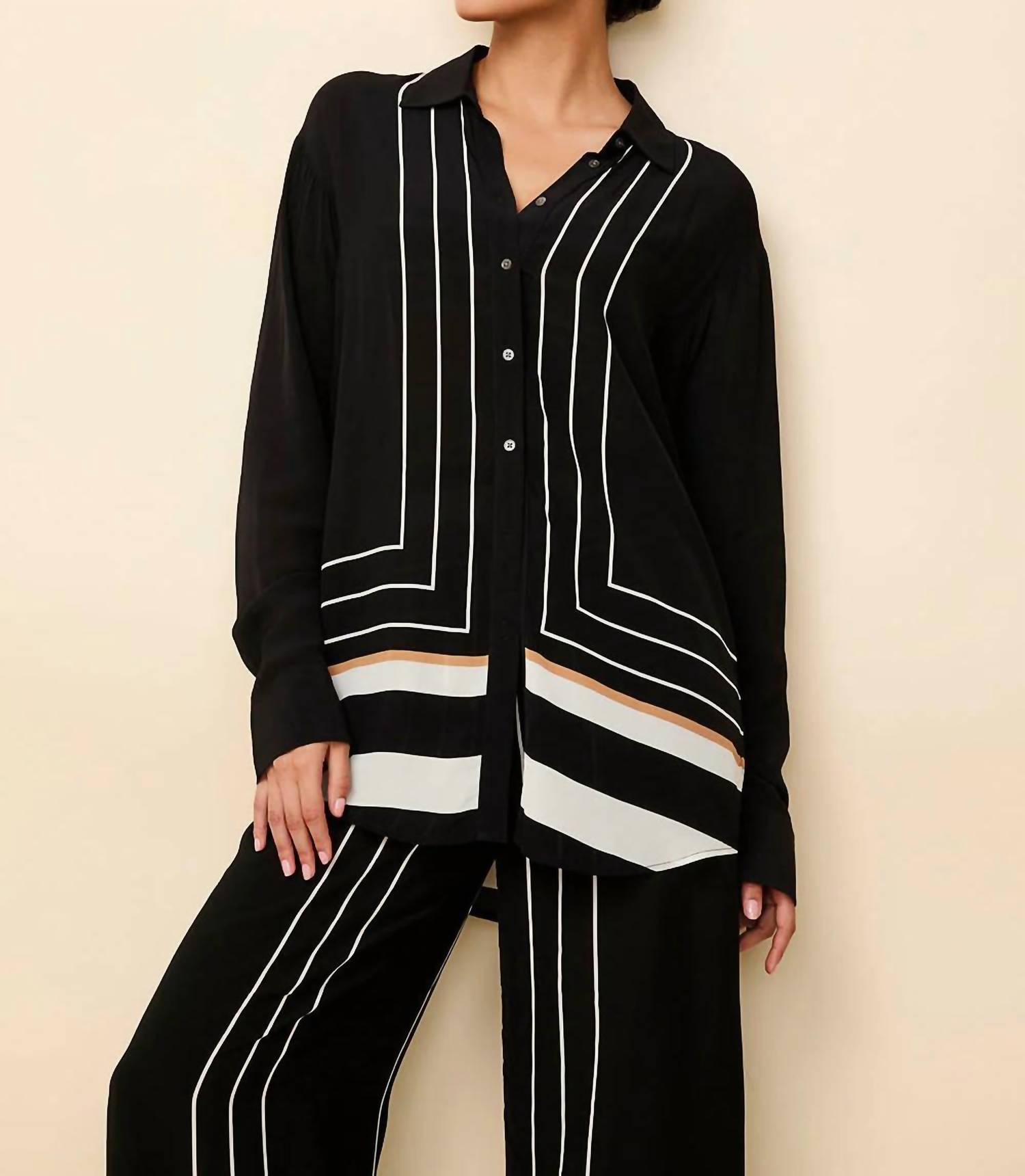 Solid & Striped The Obert Button Down Shirt Black Border