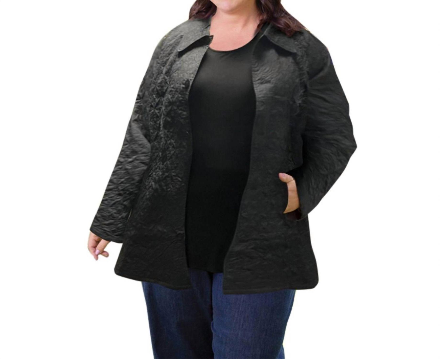 On The Plus Side cotton quilted swing coat - plus size Black - Picture 2 of 25