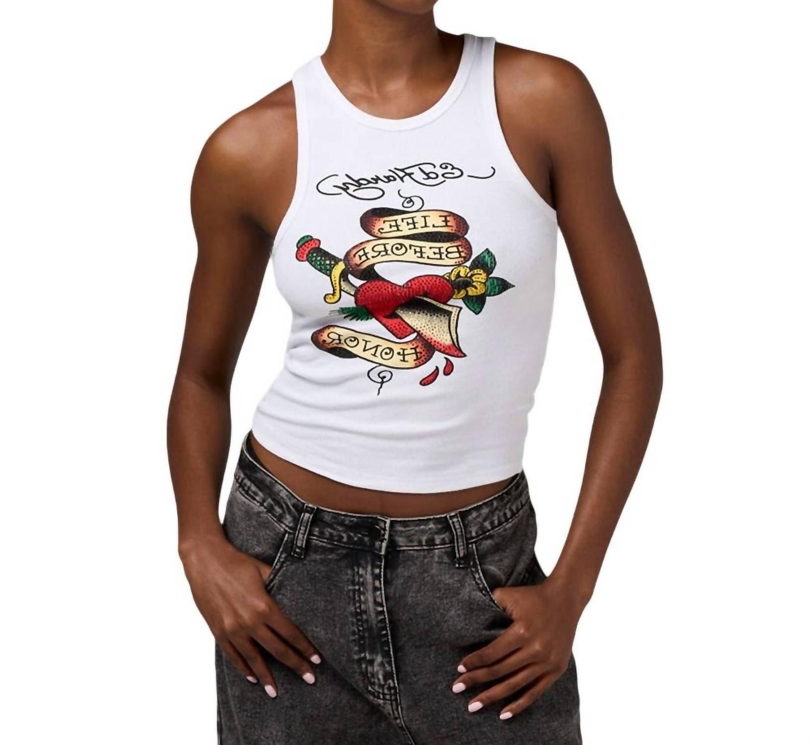 Ed Hardy Heart Sword Tank Top White | eBay