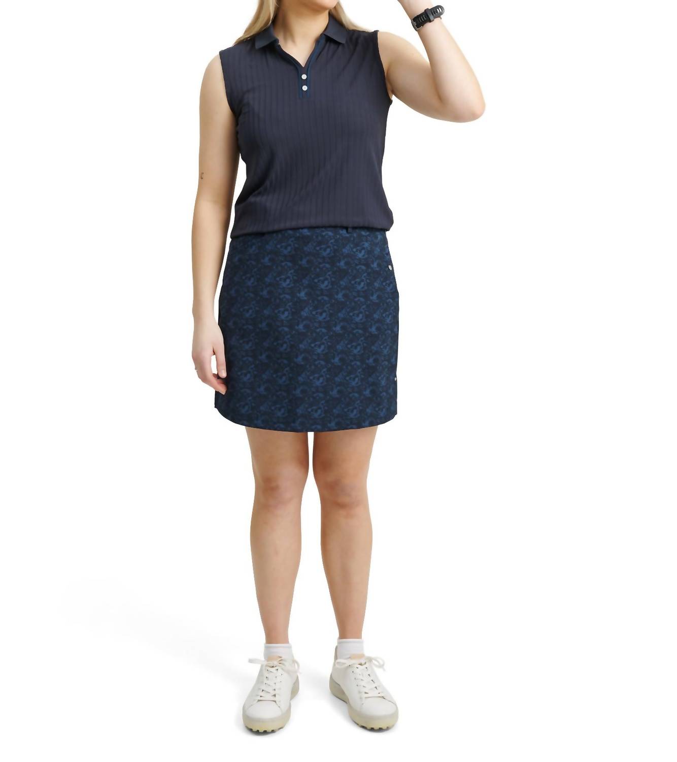 Abacus Sportswear Us Women Pebble Sleeveless Polo Navy - Picture 2 of 31