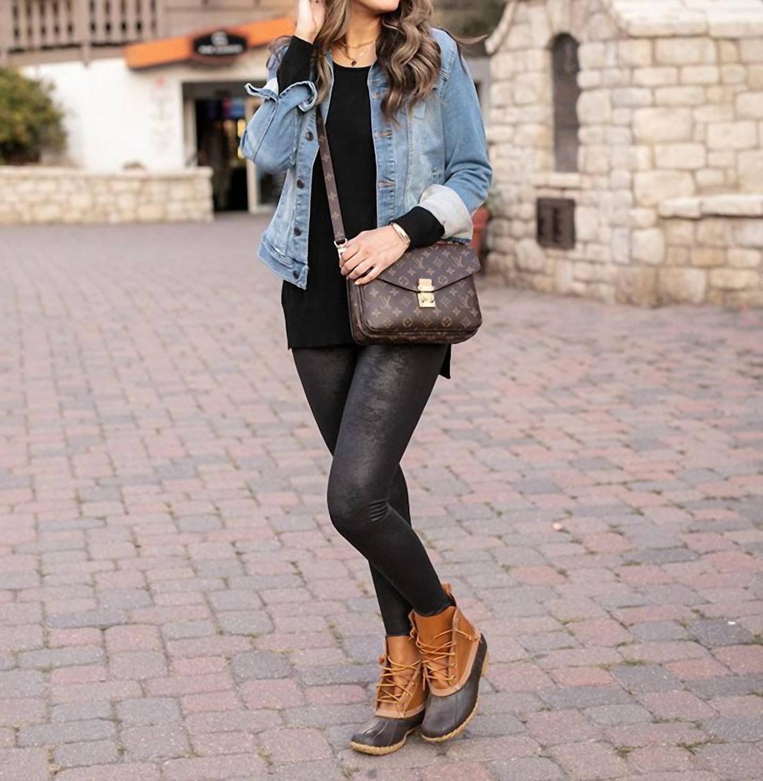 Grace And Lace Faux Leather Leggings Black - Picture 4 of 7