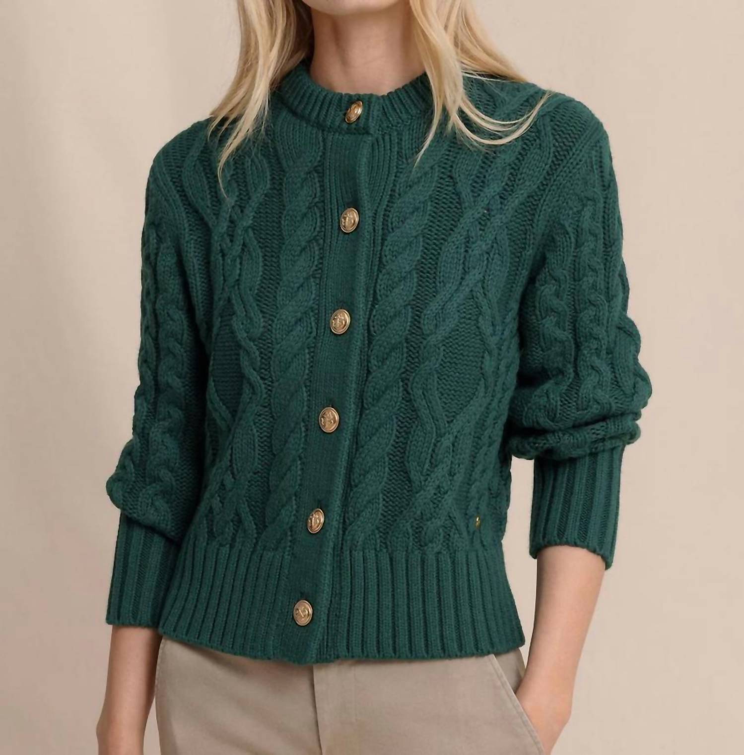 Southern Tide Clarke Cable Knit Cardigan Salt Meadow