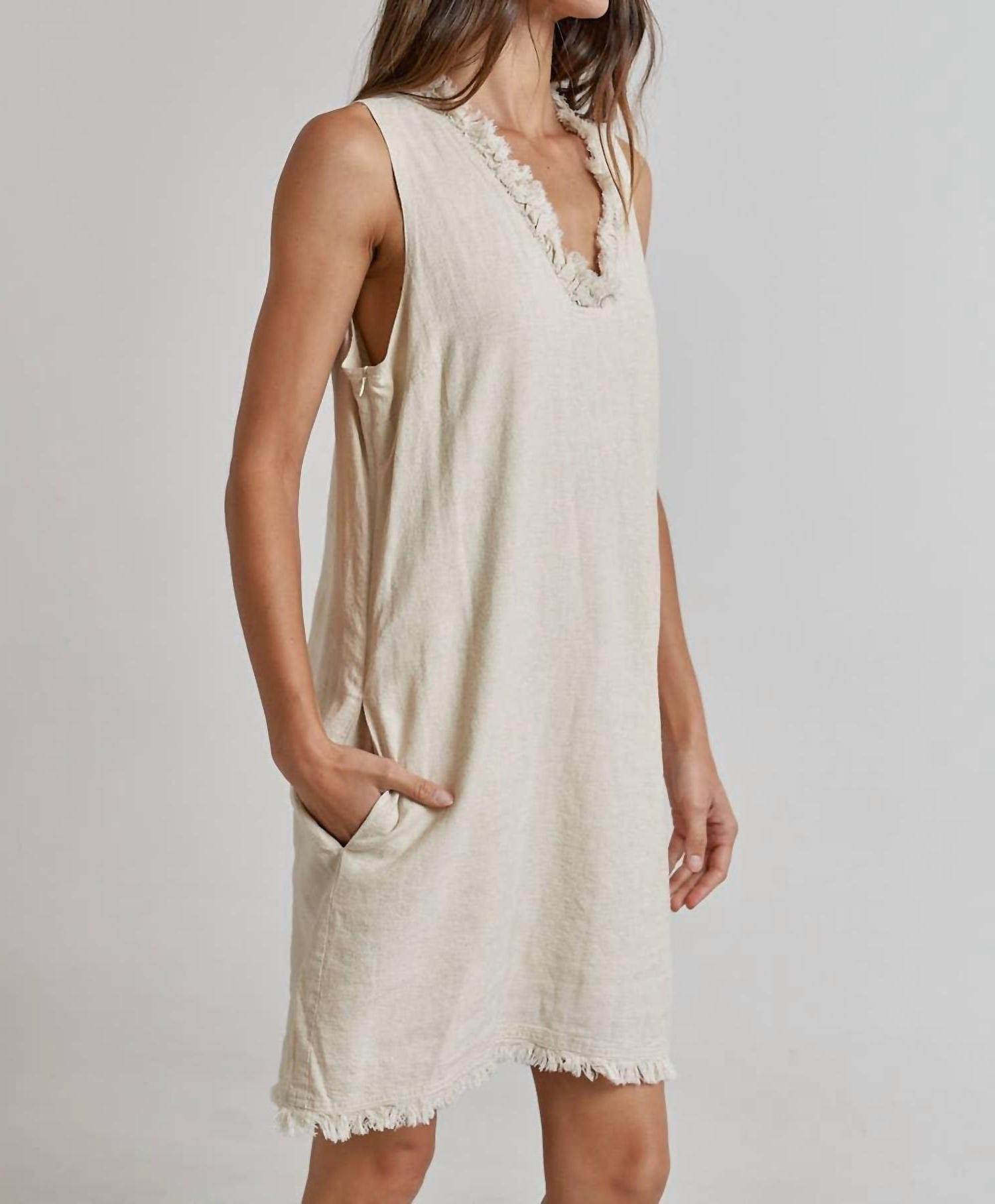 Lalavon Elsa Linen Dress Oatmeal - Picture 3 of 16