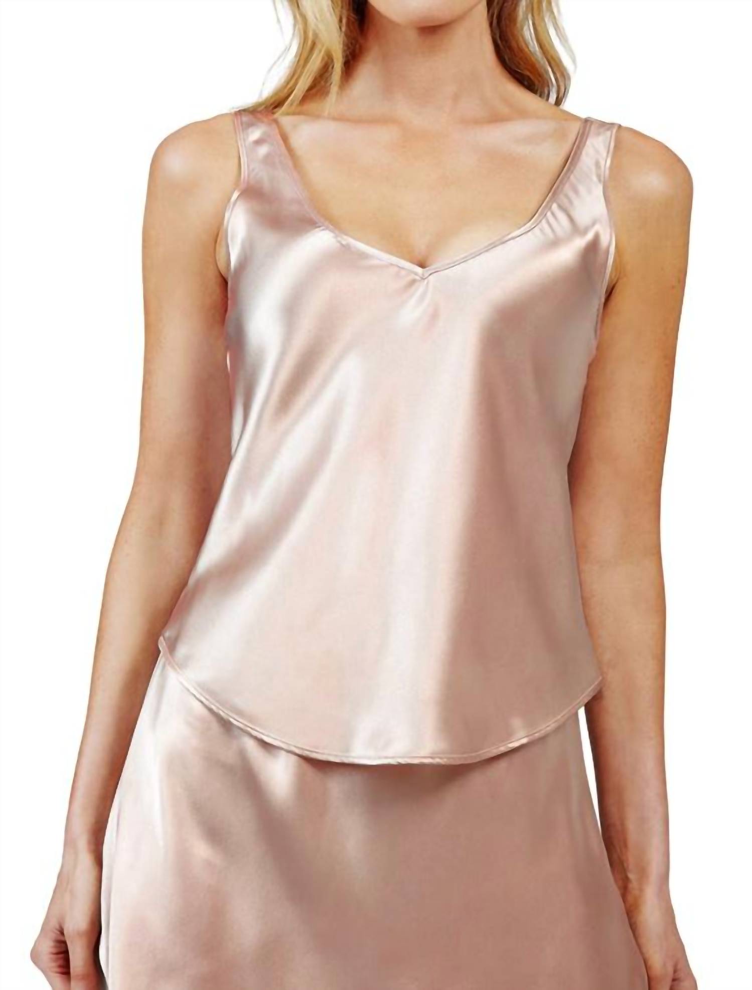 Shadowline Lingerie Satin Essentials Wide Strap Camisole Blush