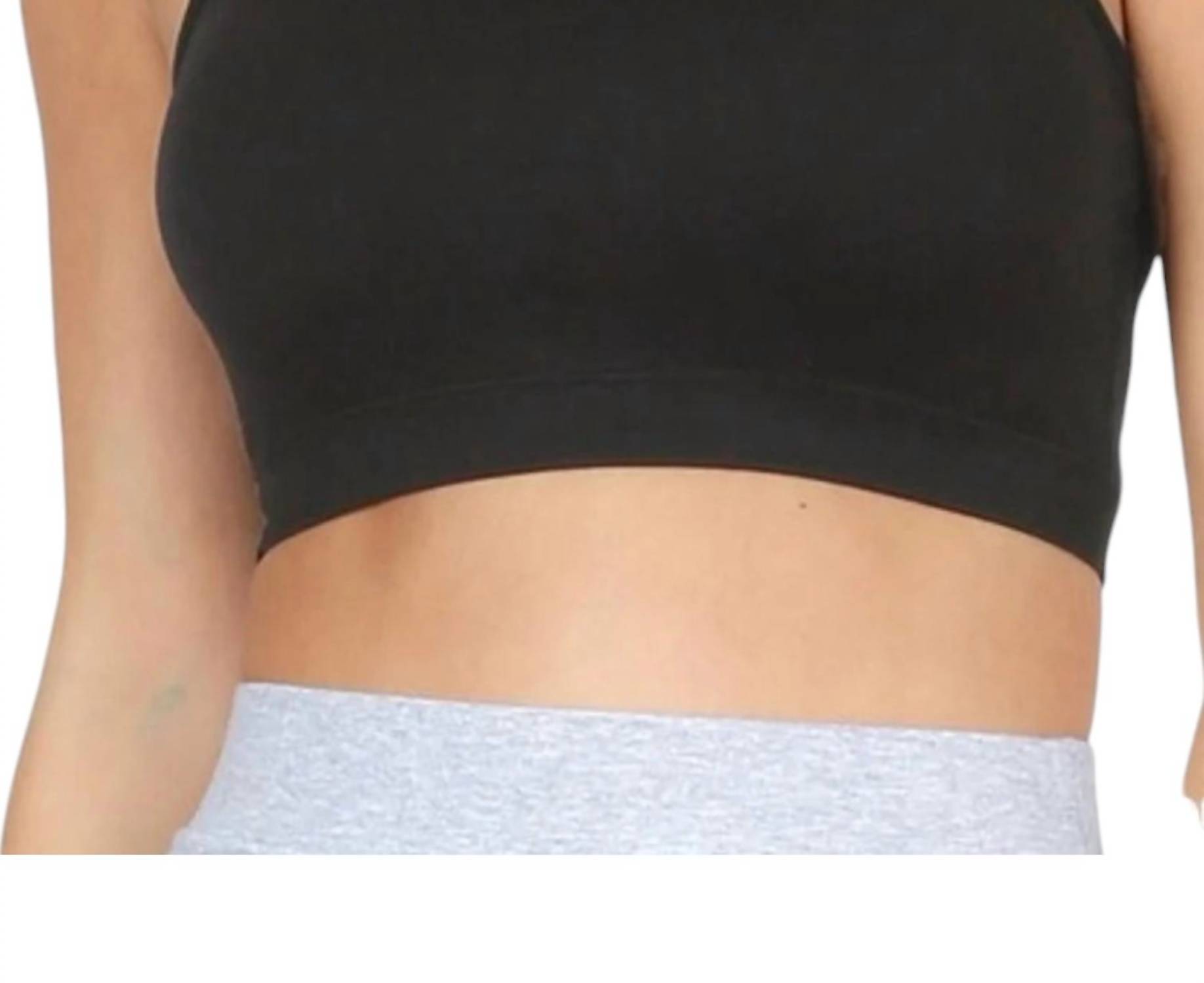 Zenana Strappy Seamless Bralette Black