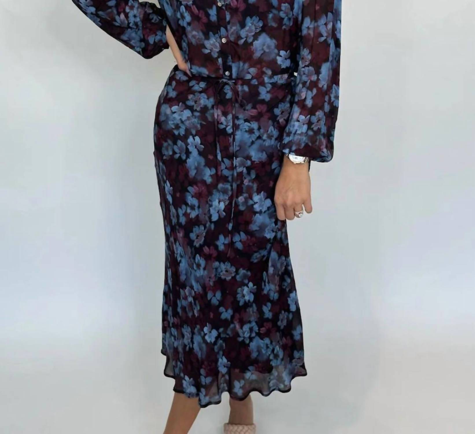 Bella Dahl Women’s Shirred Neck Blouse Berry Bloom