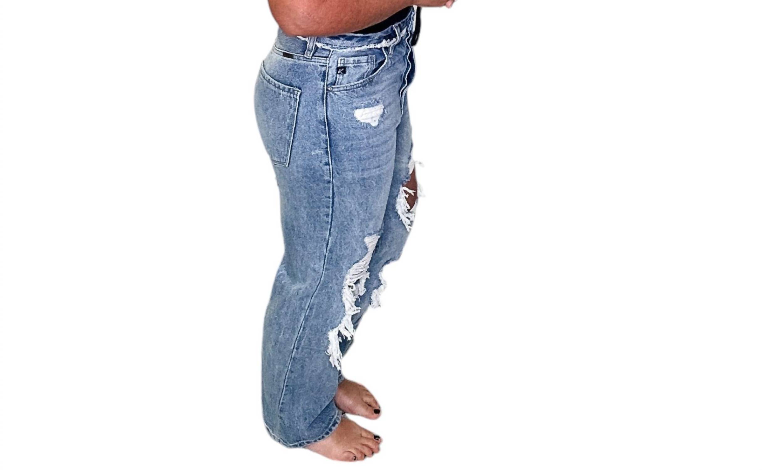 Kancan Sylvie Ultra High Rise Años 90 Boyfriend Jeans en Azul - Imagen 3 de 6