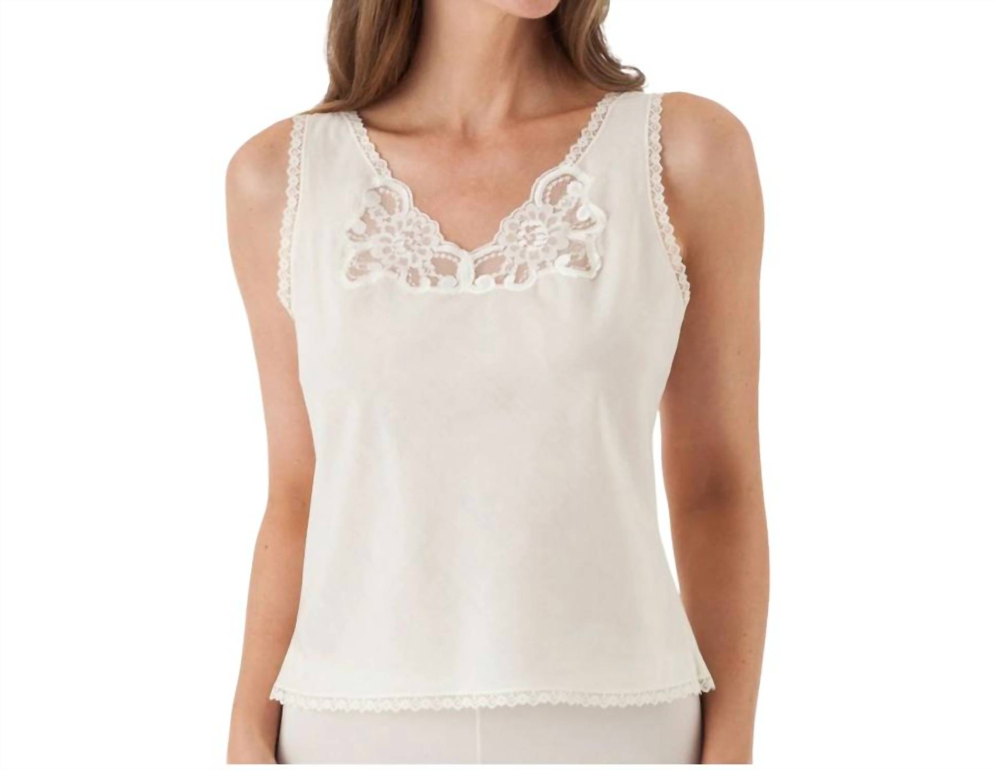 Shadowline Lingerie Velrose Cotton Batiste Camisole Ivory