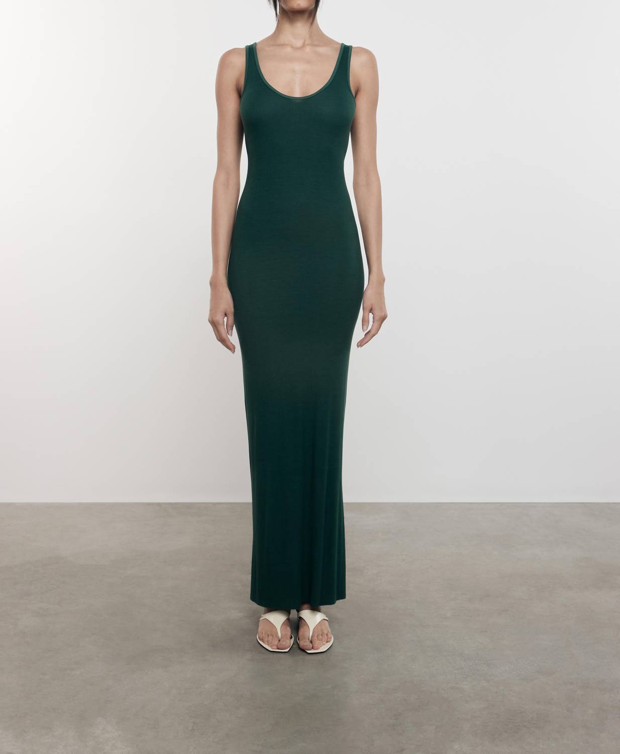Enza Costa Stretch Silk Knit Maxi Tank Dress Malachite - Bild 2 von 10