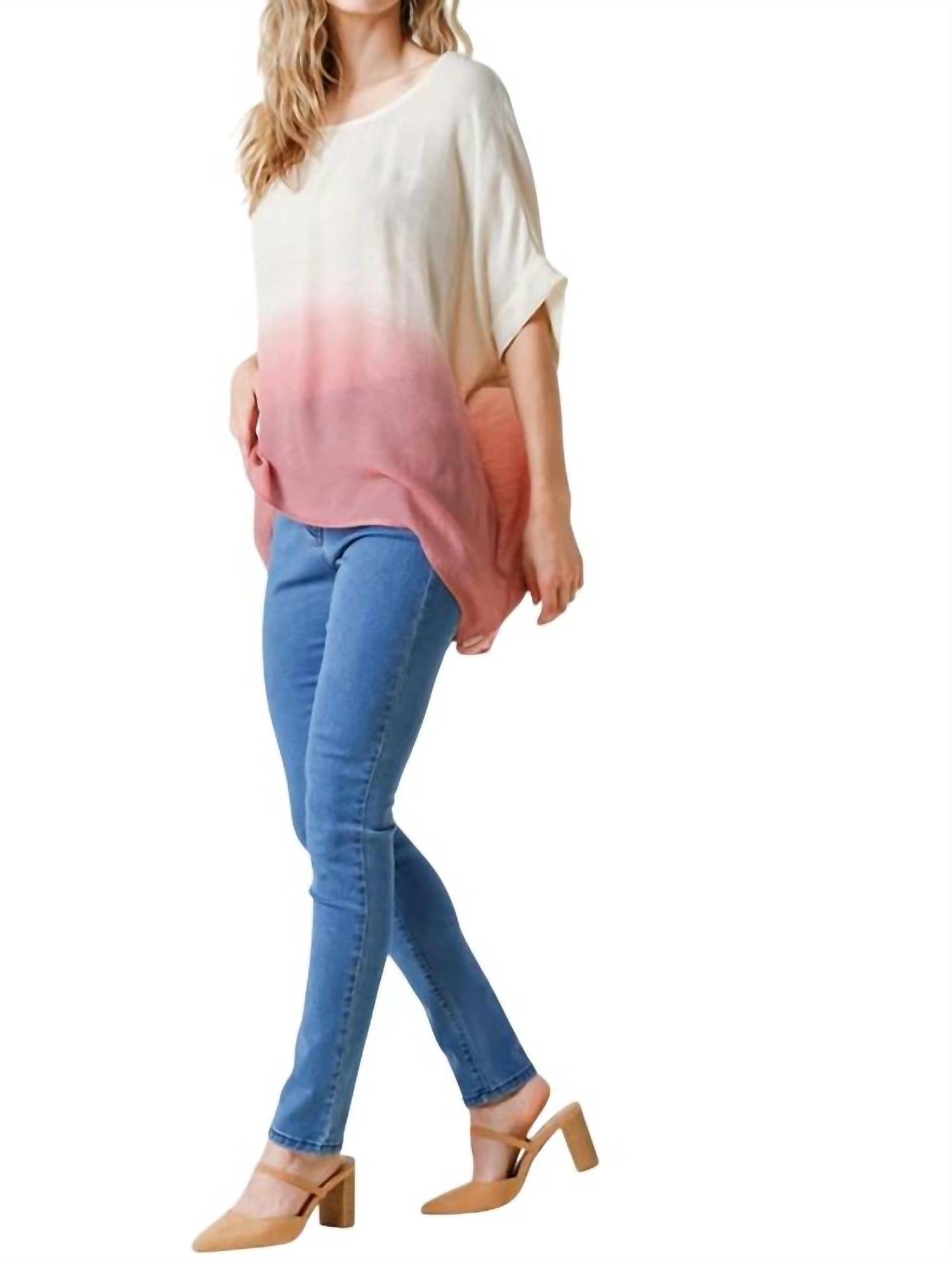 Umgee ombre dolman sleeve top Natural - 第 3/16 張圖片