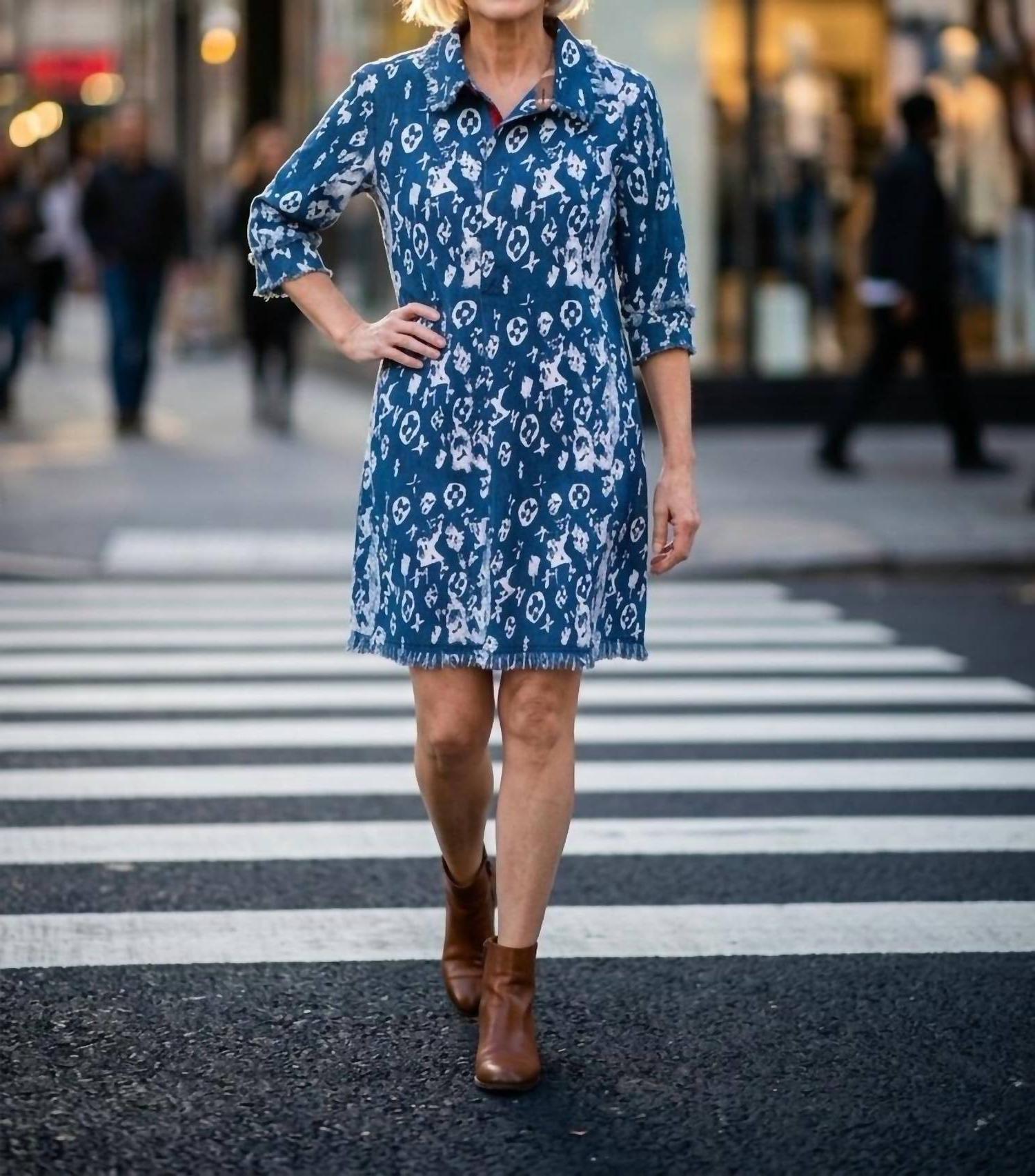 Dizzy-Lizzie Nrl Denim Abstract Chatham Dress Lv Blue & White Dizzy-Lizzie Nrl Denim Abstract Chatham Dress Lv Blue & White