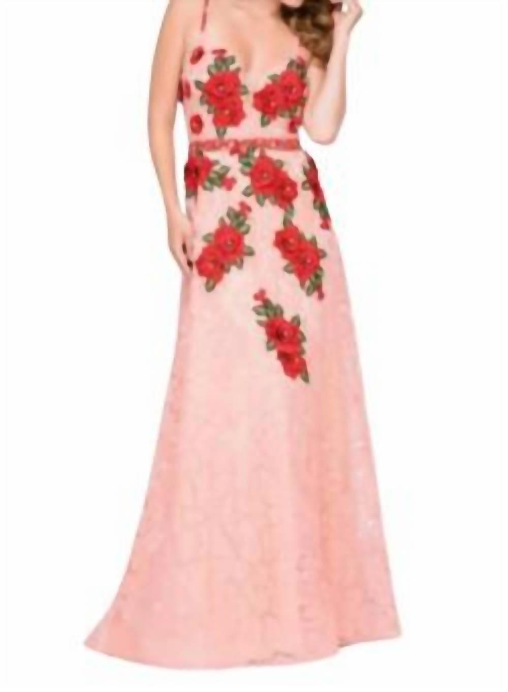 oh polly black satin lace dress Estrellas Lace Maxi Dress Black main image 0