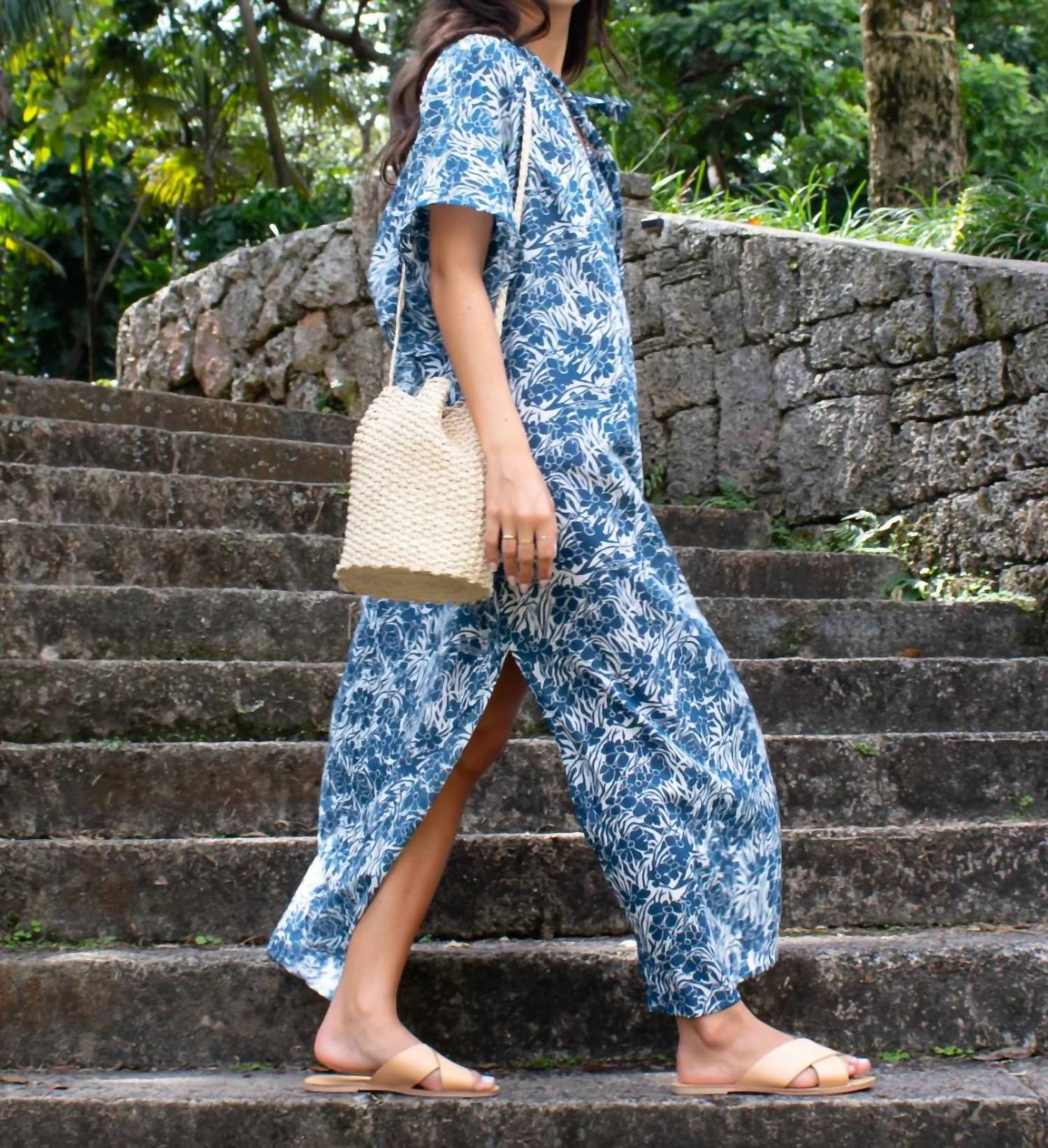 Guadalupe Design Venus Tropical Dress Blue - Picture 3 of 10