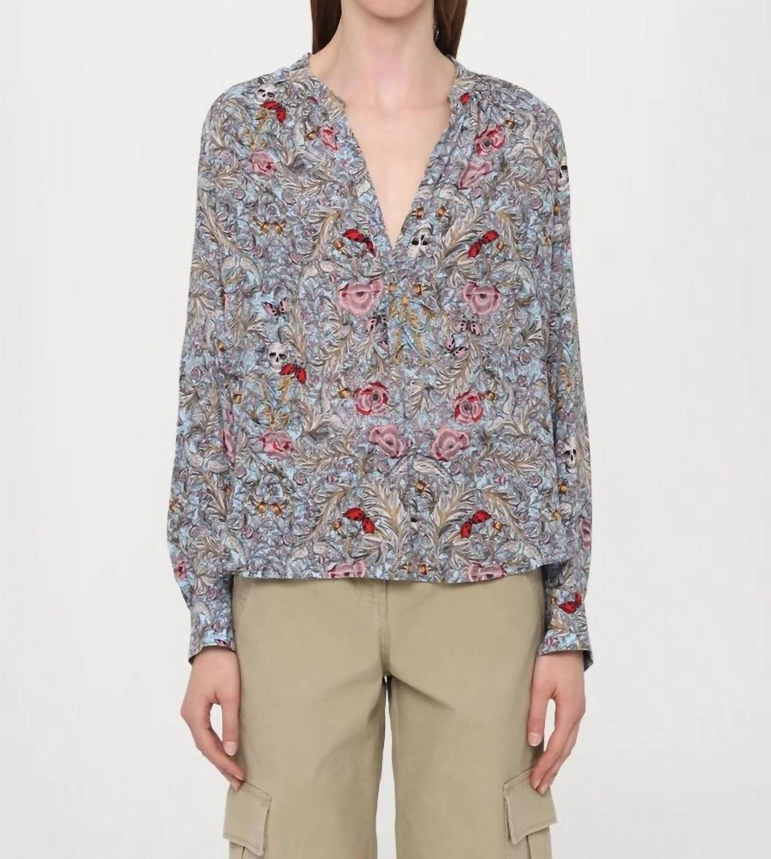 Zadig & Voltaire Tink Soft British Butterflies Blouse Mist - Picture 2 of 7