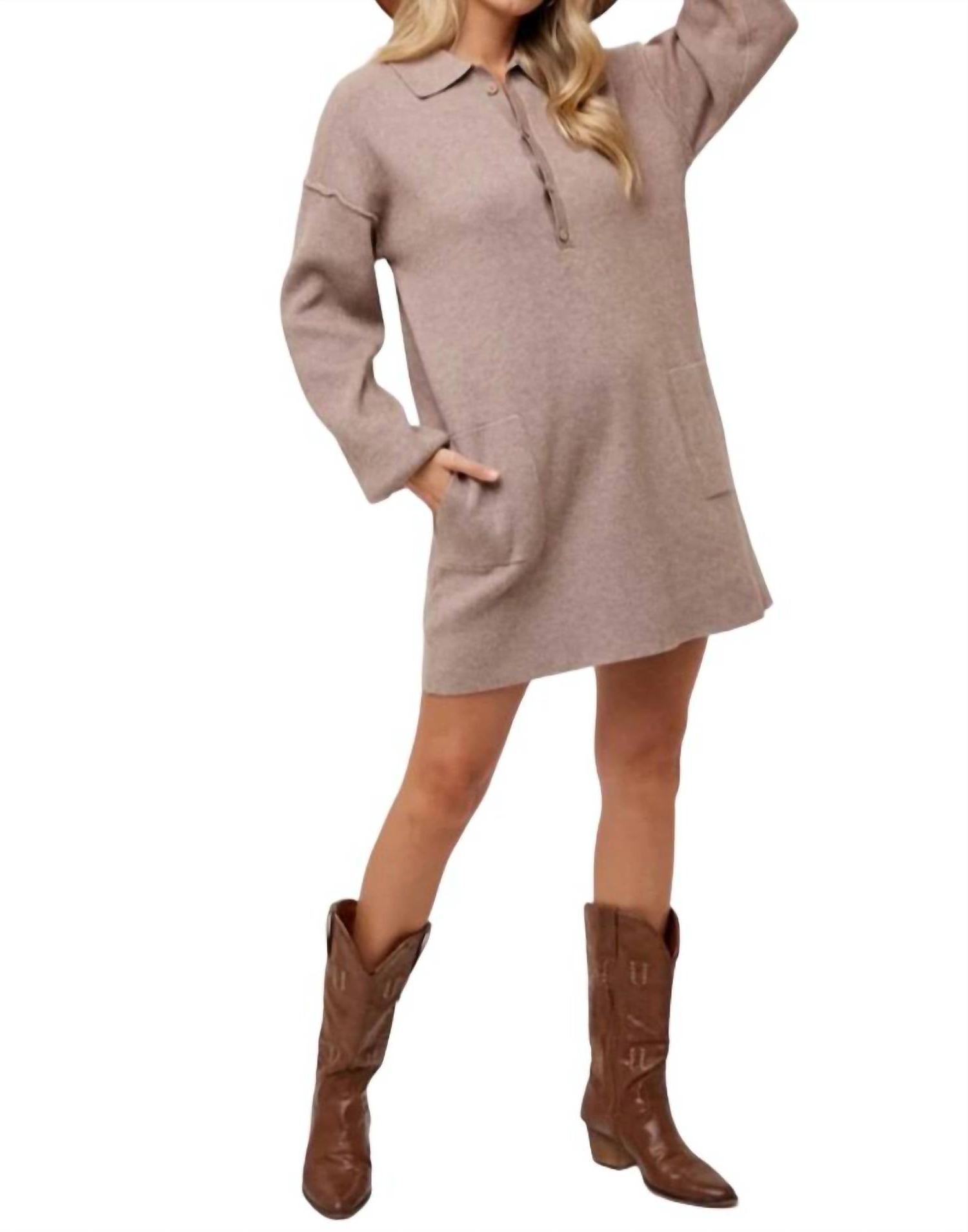 Bluivy anytime ribbed shirt dress Latte - Picture 3 of 9