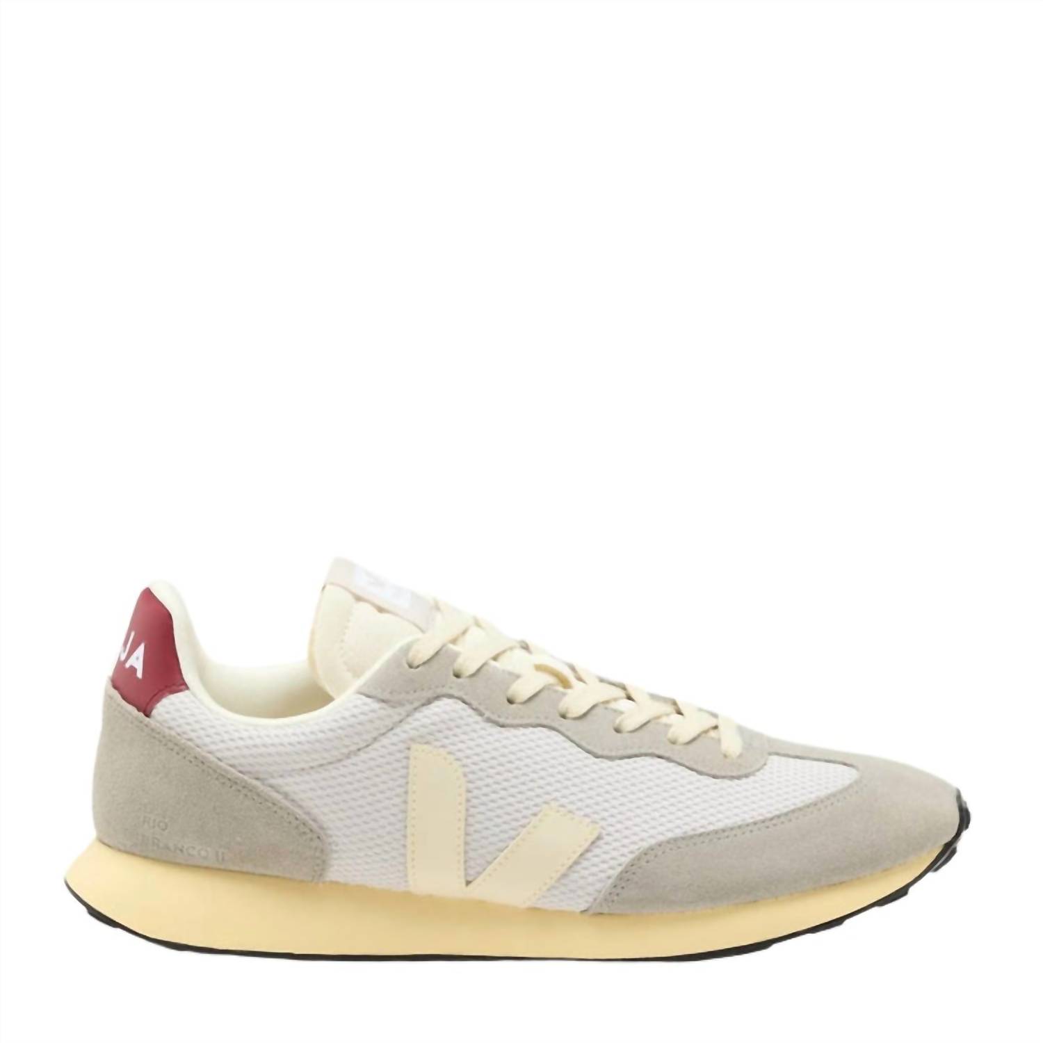 Veja Men's Rio Branco 2 Retro Trainer Shoes Grey / Marsala