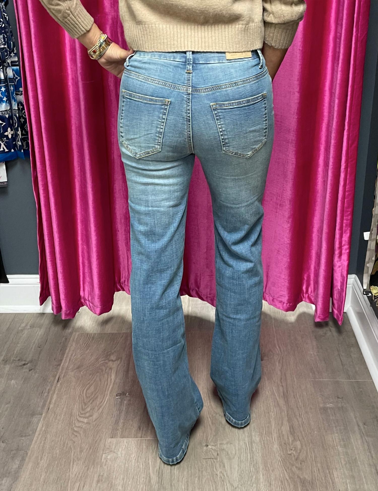 Bianco classic denim trouser wide leg pant in Medium Wash - Picture 4 of 4