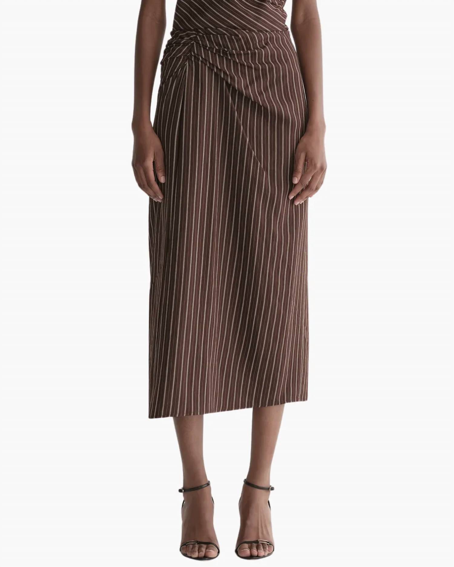 A.l.c. Jean Midi Skirt Ganache Stripe