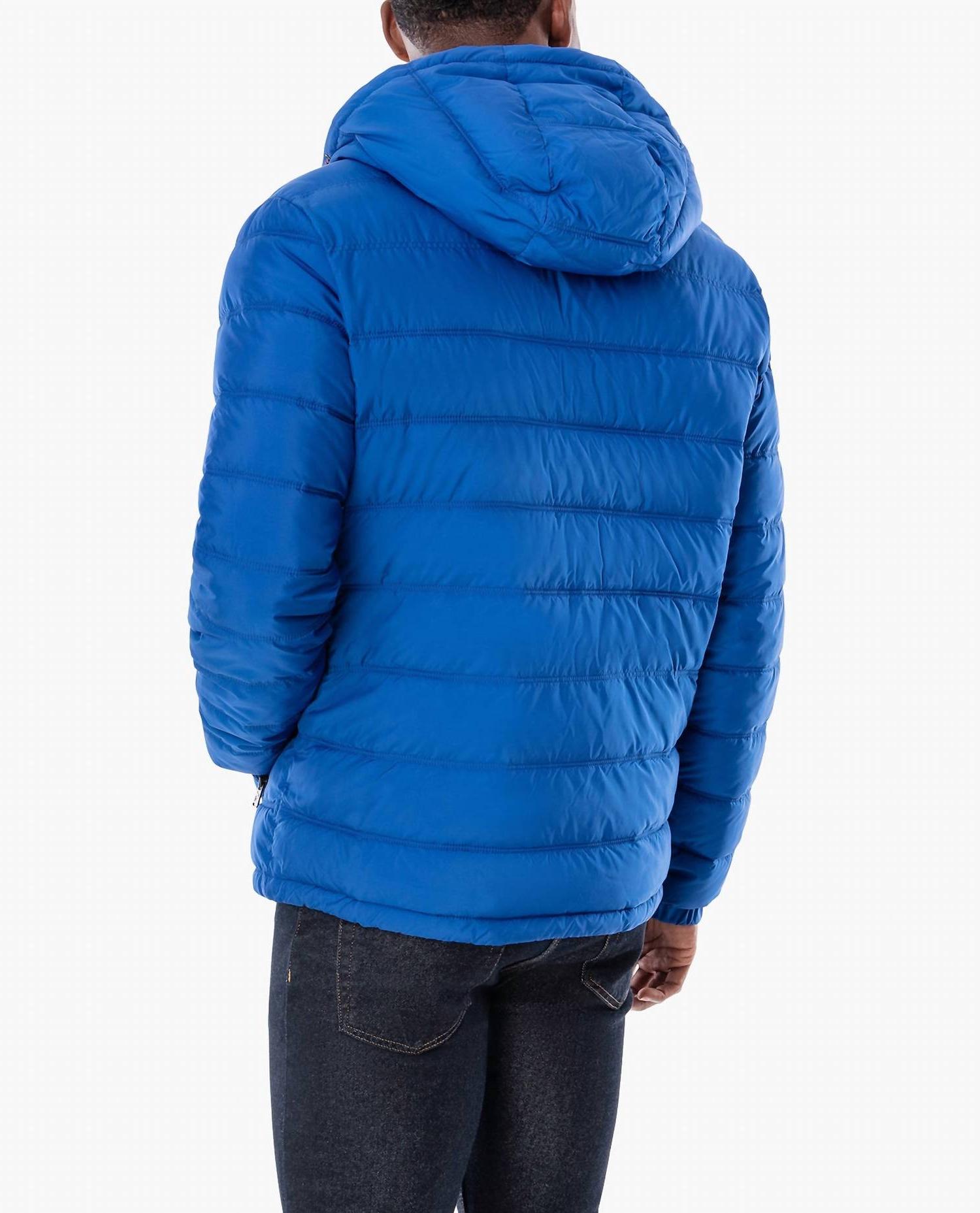 London Fog Plainfield Hooded Puffer Jacket Royal Blue - Picture 3 of 11