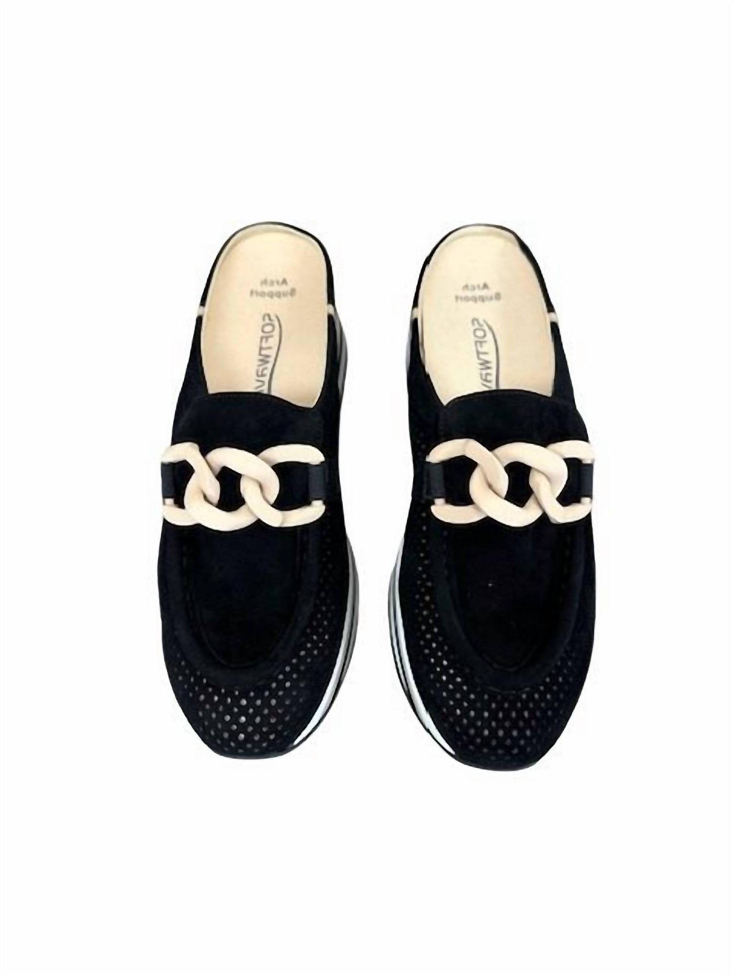 Softwaves Women's Carlisa Loafers Black Camel