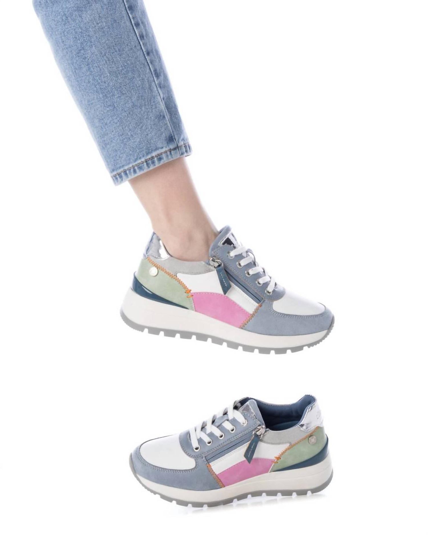 Xti Women's Casual Sneakers With Side Zipper Jeans