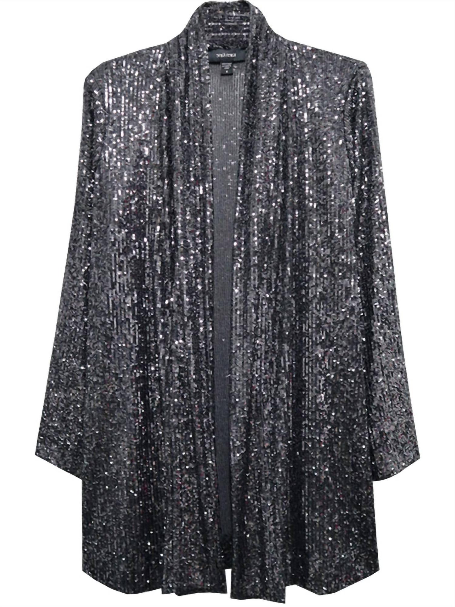 Karen Kane Sequin Duster Smoke - Picture 5 of 9