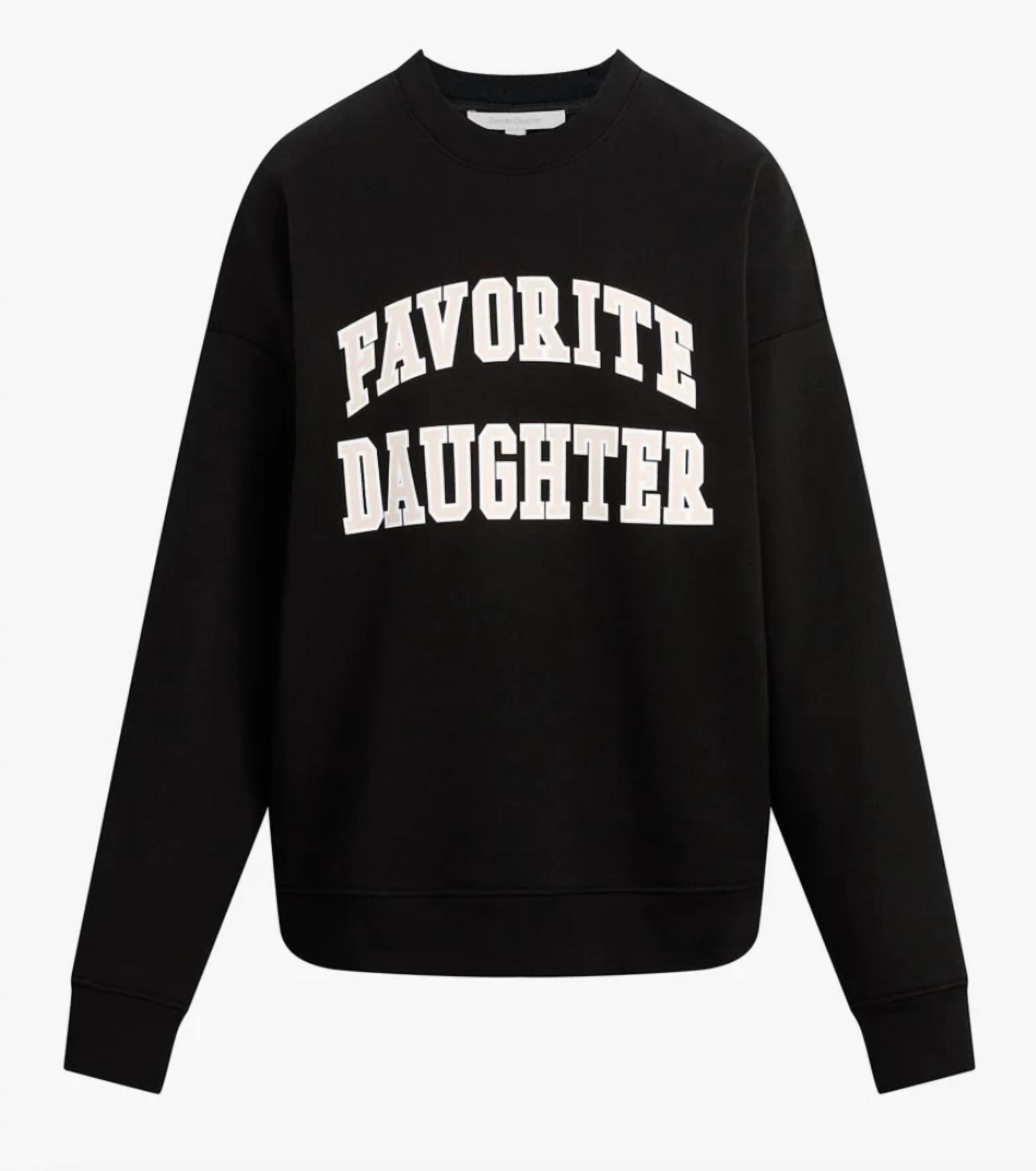 Favorite Daughter Women's Oversized Collegiate Sweatshirt Black