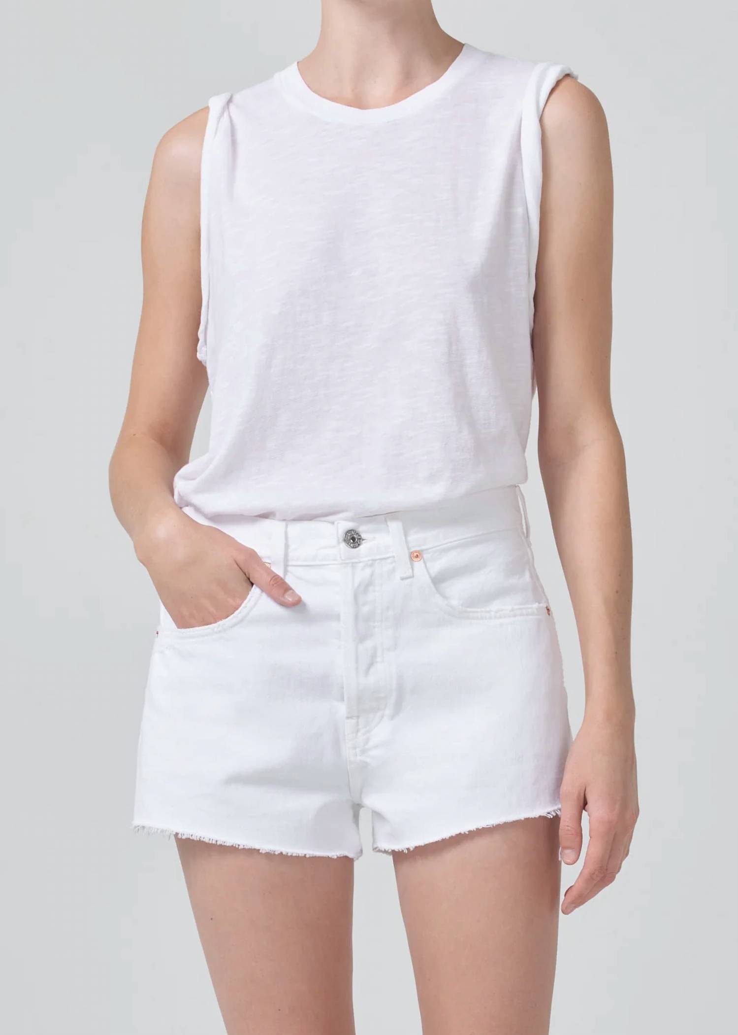Citizens Of Humanity Kelsey Roll Sleeve Tee White
