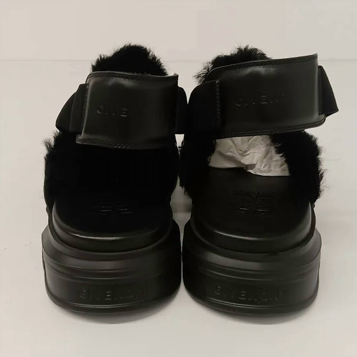 NEW GIVENCHY men\'s marshmallow hoya shearling-lined suede mules in black Givenchy Marshmallow Black Clog | Grailed main image 4
