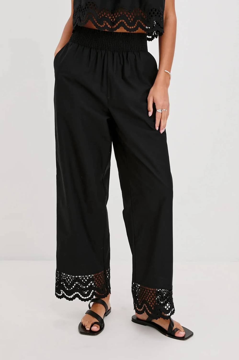 Rails Henrik Eyelet Pants Black Embroidery
