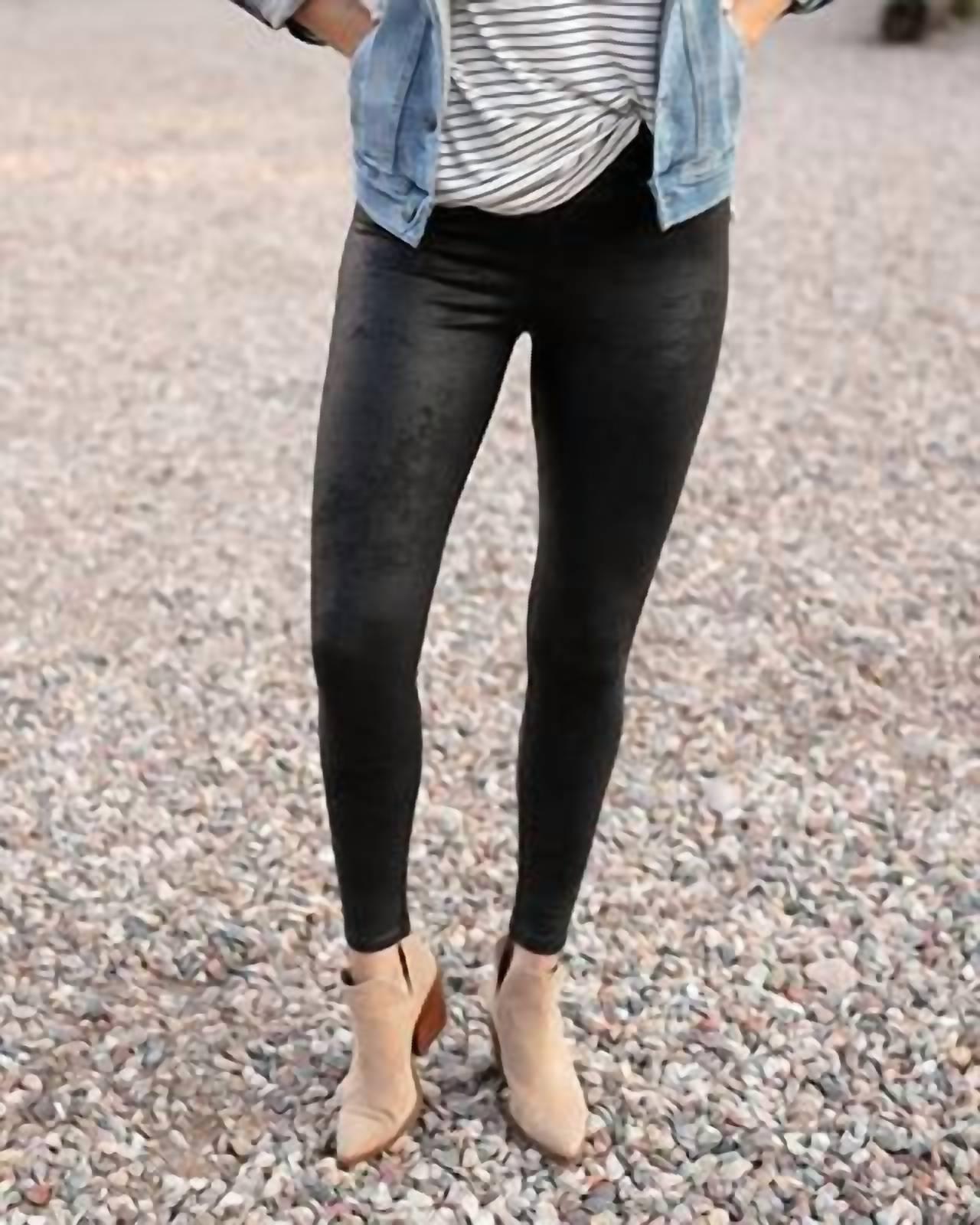 Grace And Lace Faux Leather Leggings Black - Picture 2 of 7